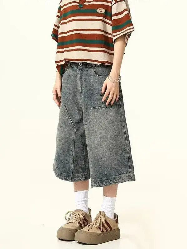 Japanese Brand High street spliced denim shorts Size US 32 / EU 48 - 2 Thumbnail