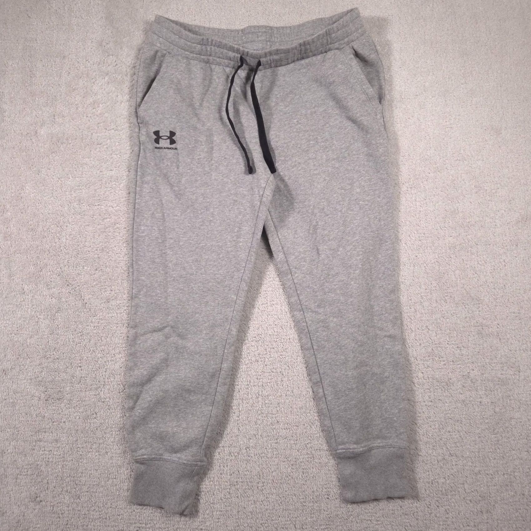 Under Armour Under Armour Mens Large Gray Fleece Jogger Pants Athletic Size US 33 - 2 Thumbnail