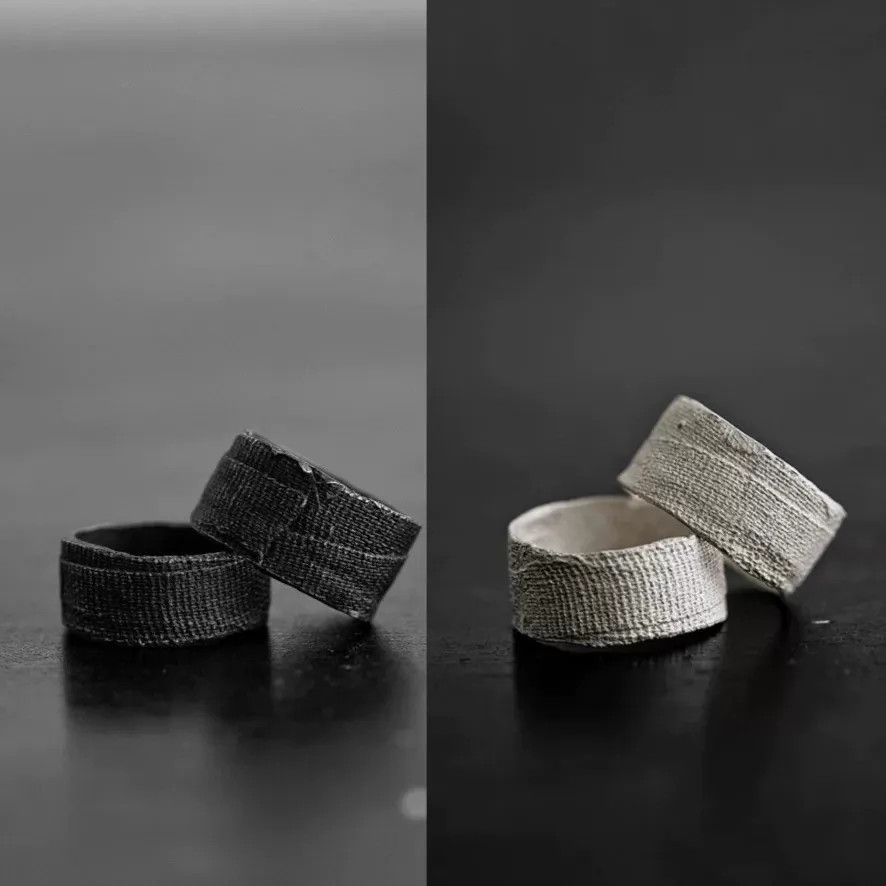 DETAJ Detaj x Uma Wang Short Bandage Ring Set Black/White Size ONE SIZE - 1 Thumbnail