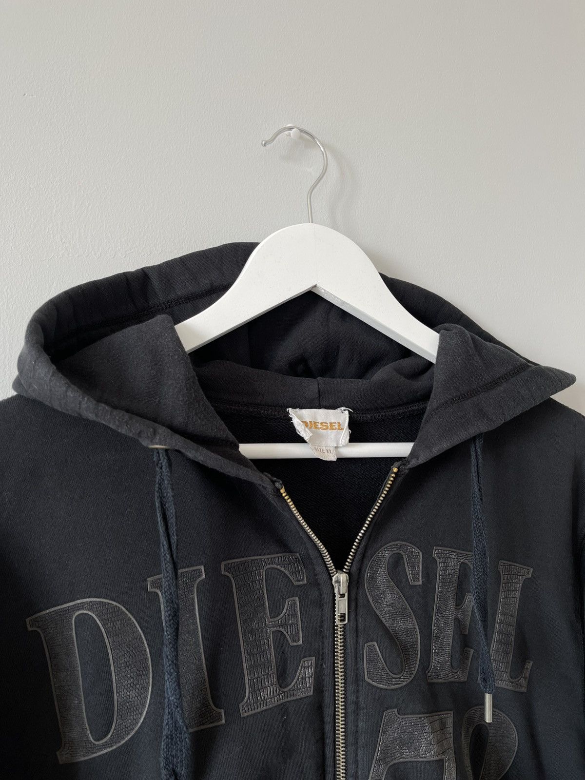 Diesel Vintage DIESEL 78 Big Logo Washed Y2k Punk Zip Up Hoodie Size US XL / EU 56 / 4 - 8 Thumbnail