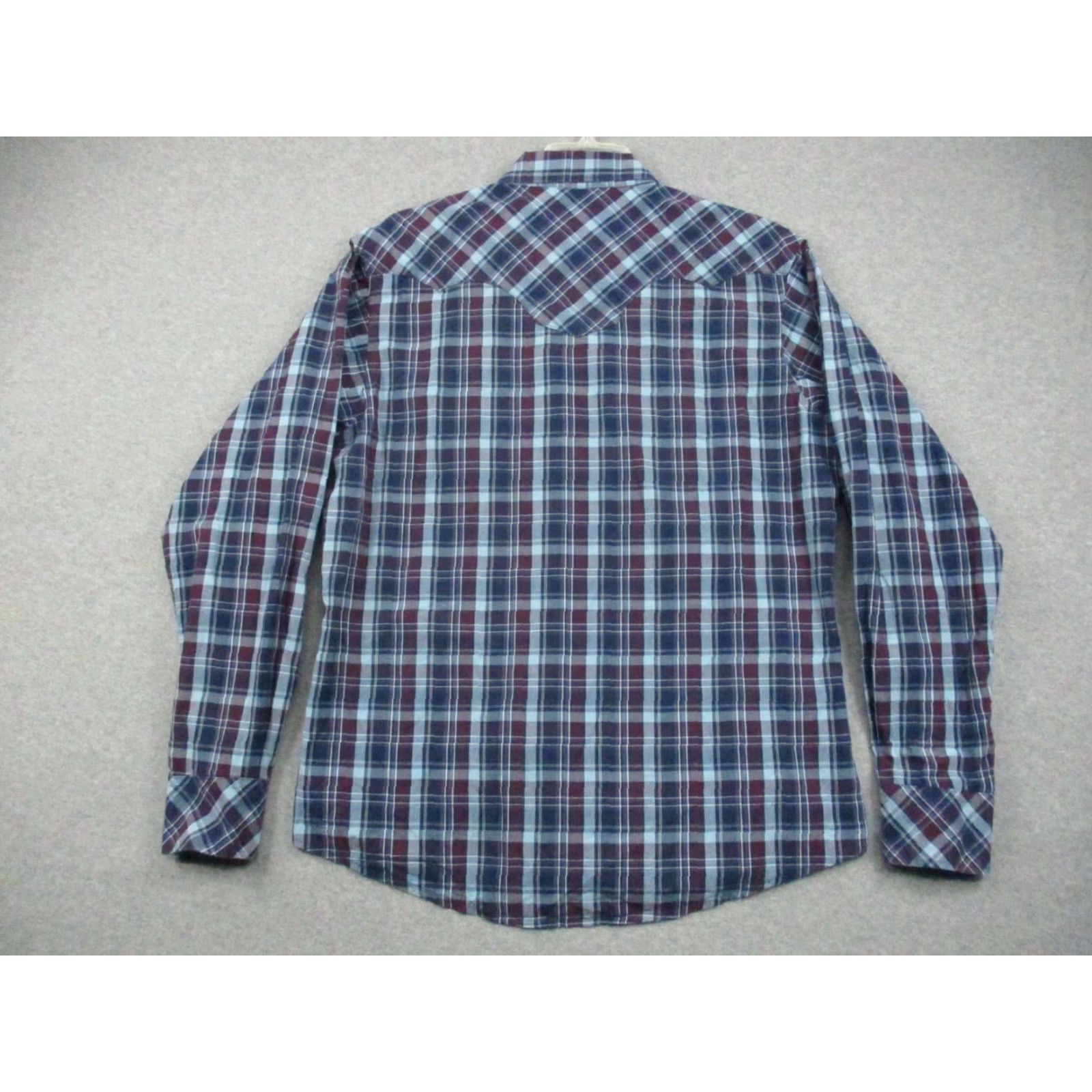 Wrangler Wrangler Retro Western Shirt XL Mens Pearl Snap Blue Plaid Long Sleeve MVR189M Size US XL / EU 56 / 4 - 7 Thumbnail