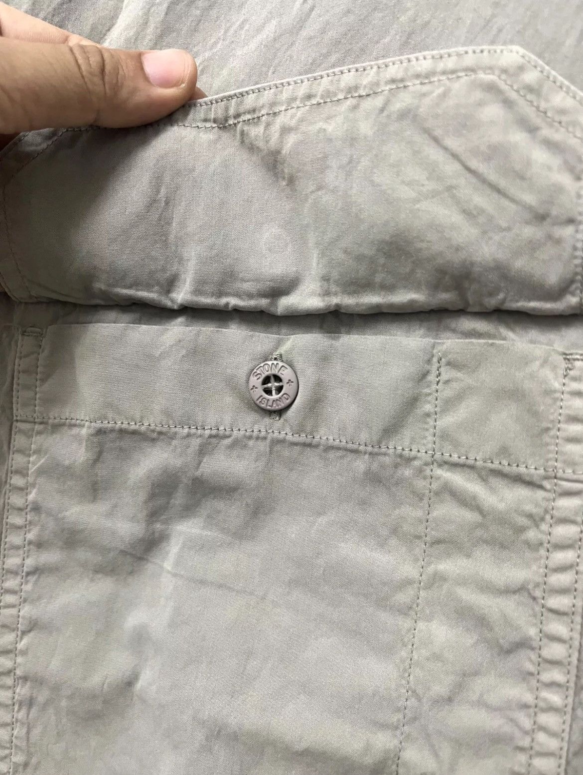 Stone Island Stone Island Vintage Matte Grey LS Double Pocket Button Up Size US L / EU 52-54 / 3 - 5 Thumbnail