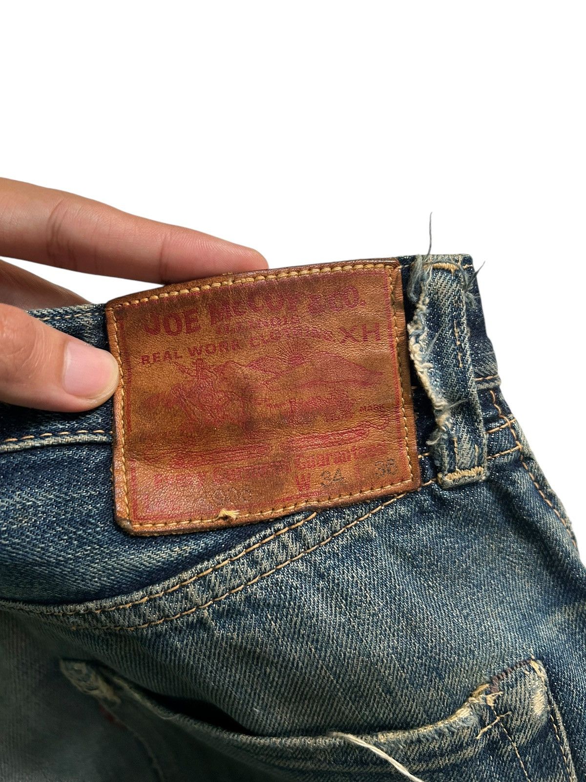 Japanese Brand × Kapital × Vintage JOE McCOY Selvedge Distressed Vtg Denim Jeans Size US 35 - 5 Thumbnail