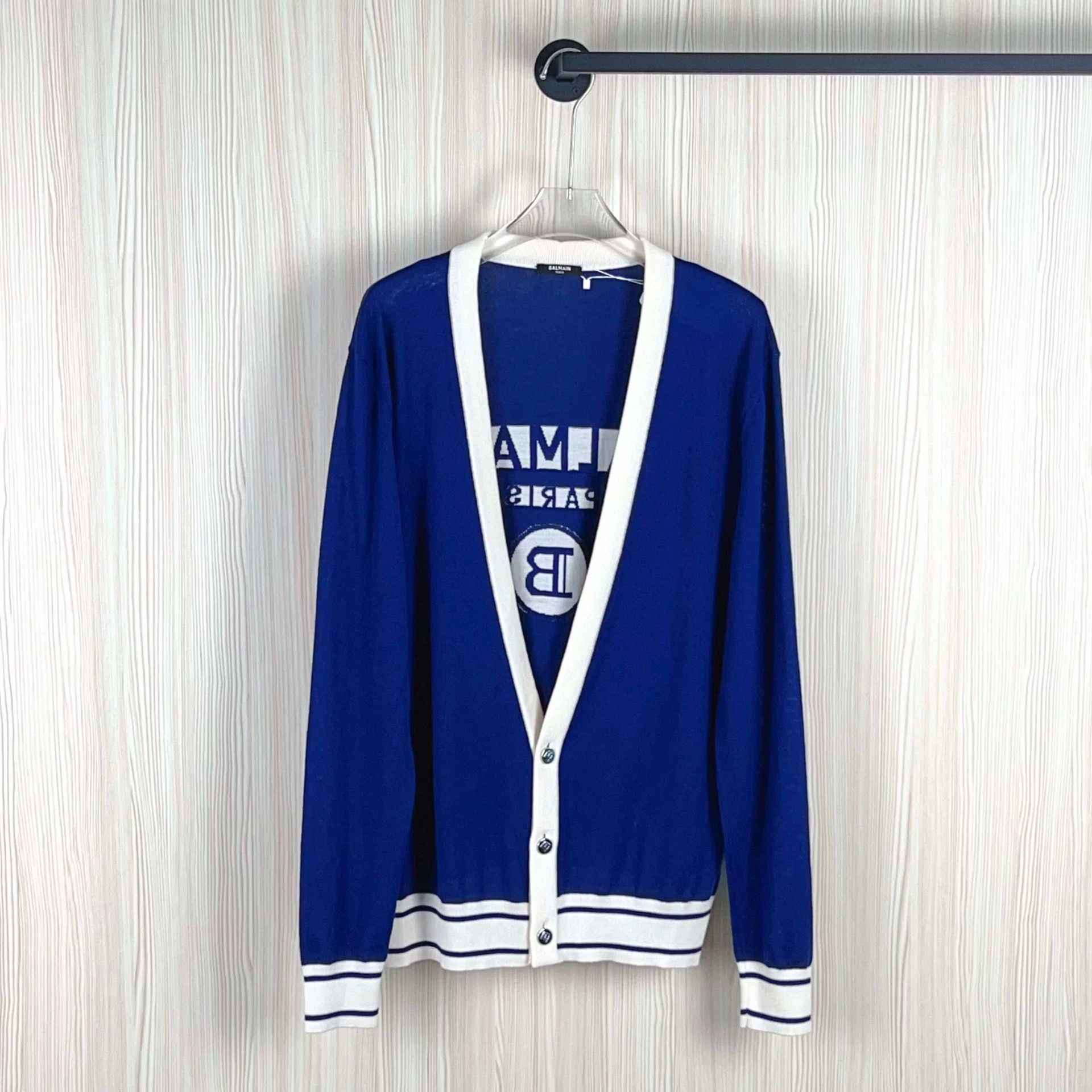 balmain blue cardigan size M for sale