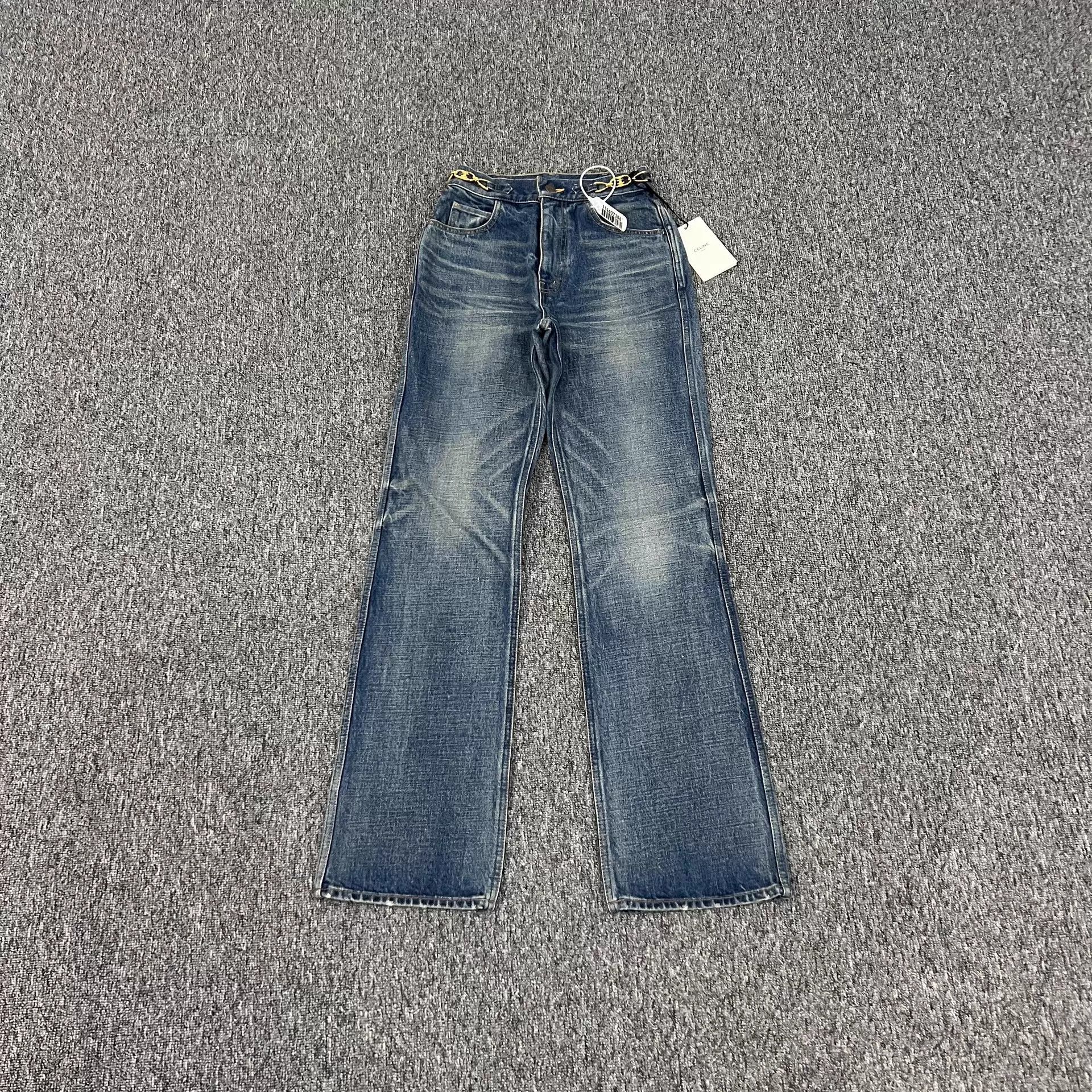 Celine Celine Washed Blue Flare Jeans 25 Triomphe Chain Size 25" / US 0 / IT 36 - 1 Thumbnail