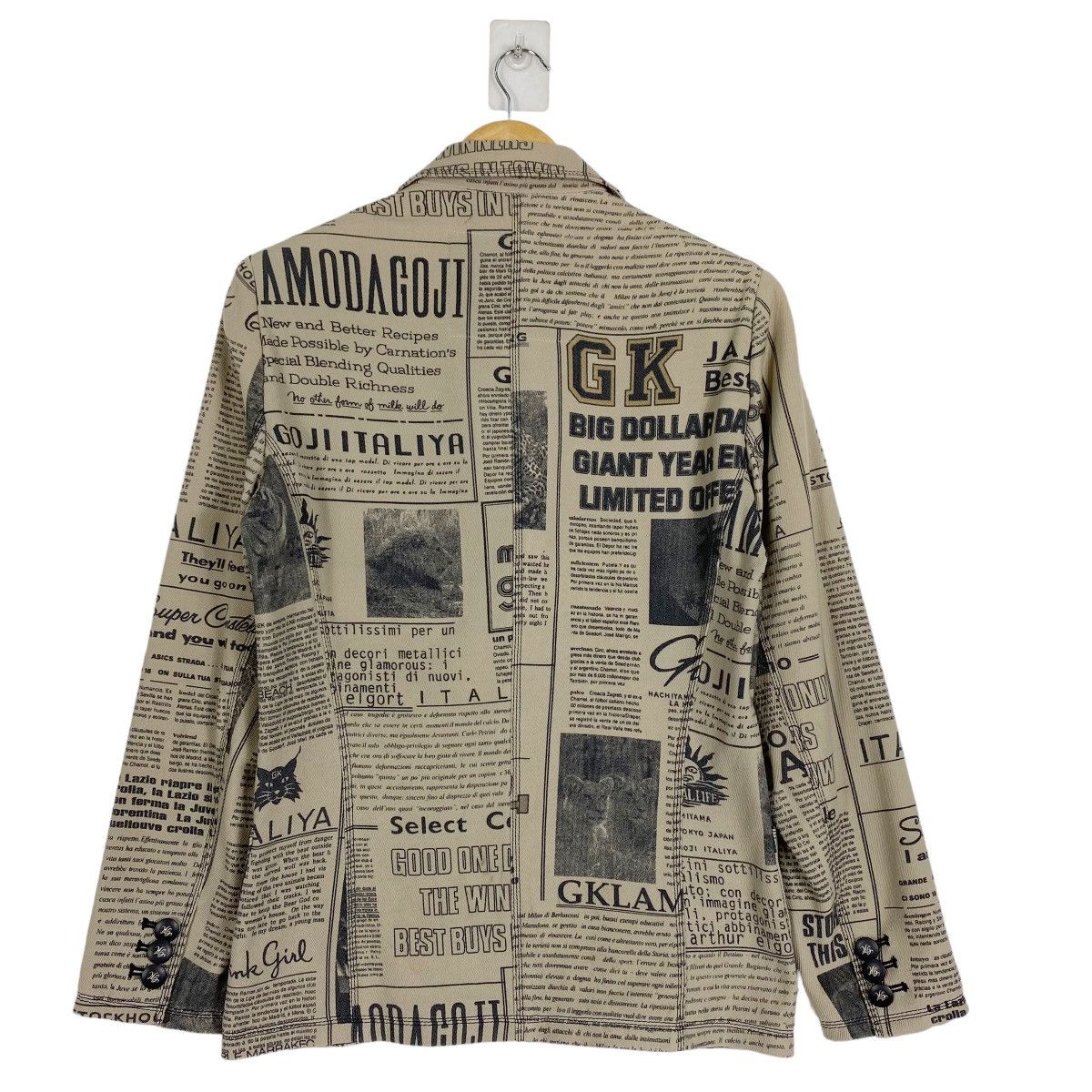 Japanese Brand LA MODA GOJI OVERPRINT BUTTON COAT Size US M / EU 48-50 / 2 - 10 Thumbnail