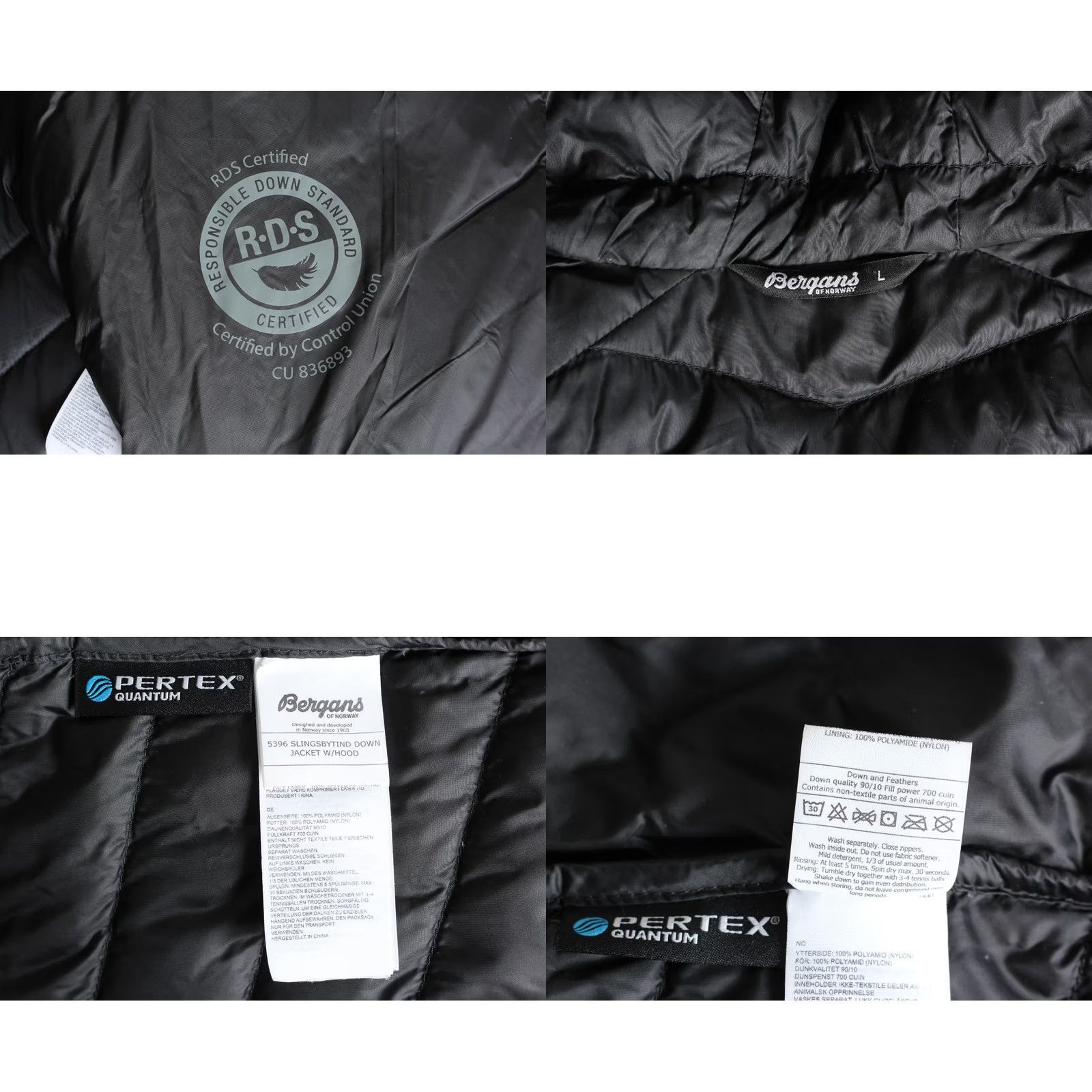 Vintage BERGANS OF NORWAY SLINGSBYTIND DOWN Hooded Jacket Men L PERTEX QUANTUM Black Size US L / EU 52-54 / 3 - 8 Thumbnail