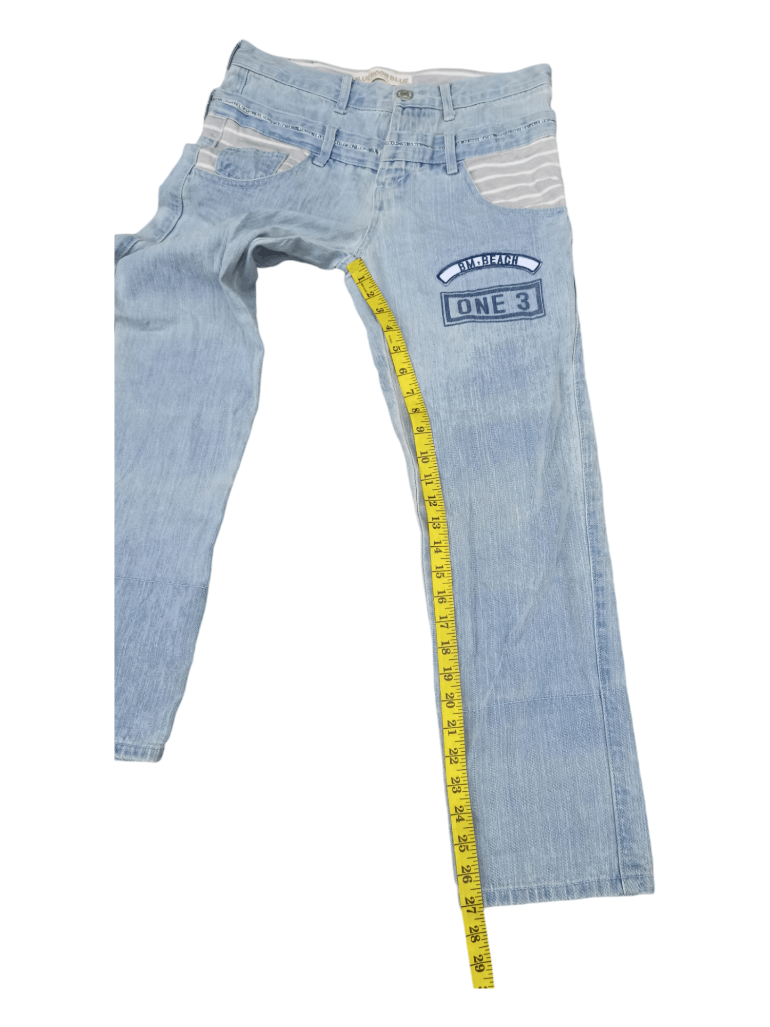 Japanese Brand Blue Moon Blue Big Blowout Patched Japanese Jeans Size US 30 / EU 46 - 18 Thumbnail