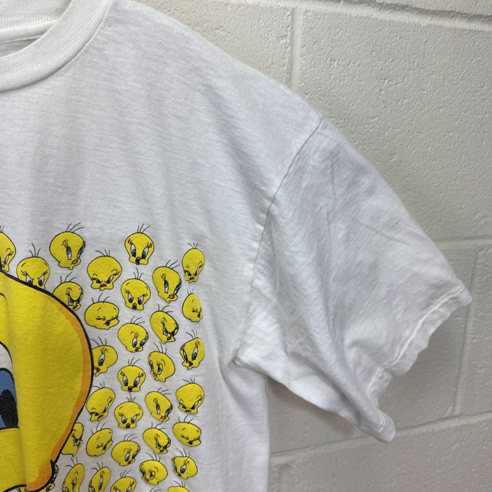 Vintage Vintage Tweety Bird Looney Tunes T Shirt All Over Print Large AOP Warner Bros Shirt Unisex Adults L White 90s Theme Bird Cartoon Mens Womens Size US L / EU 52-54 / 3 - 7 Thumbnail