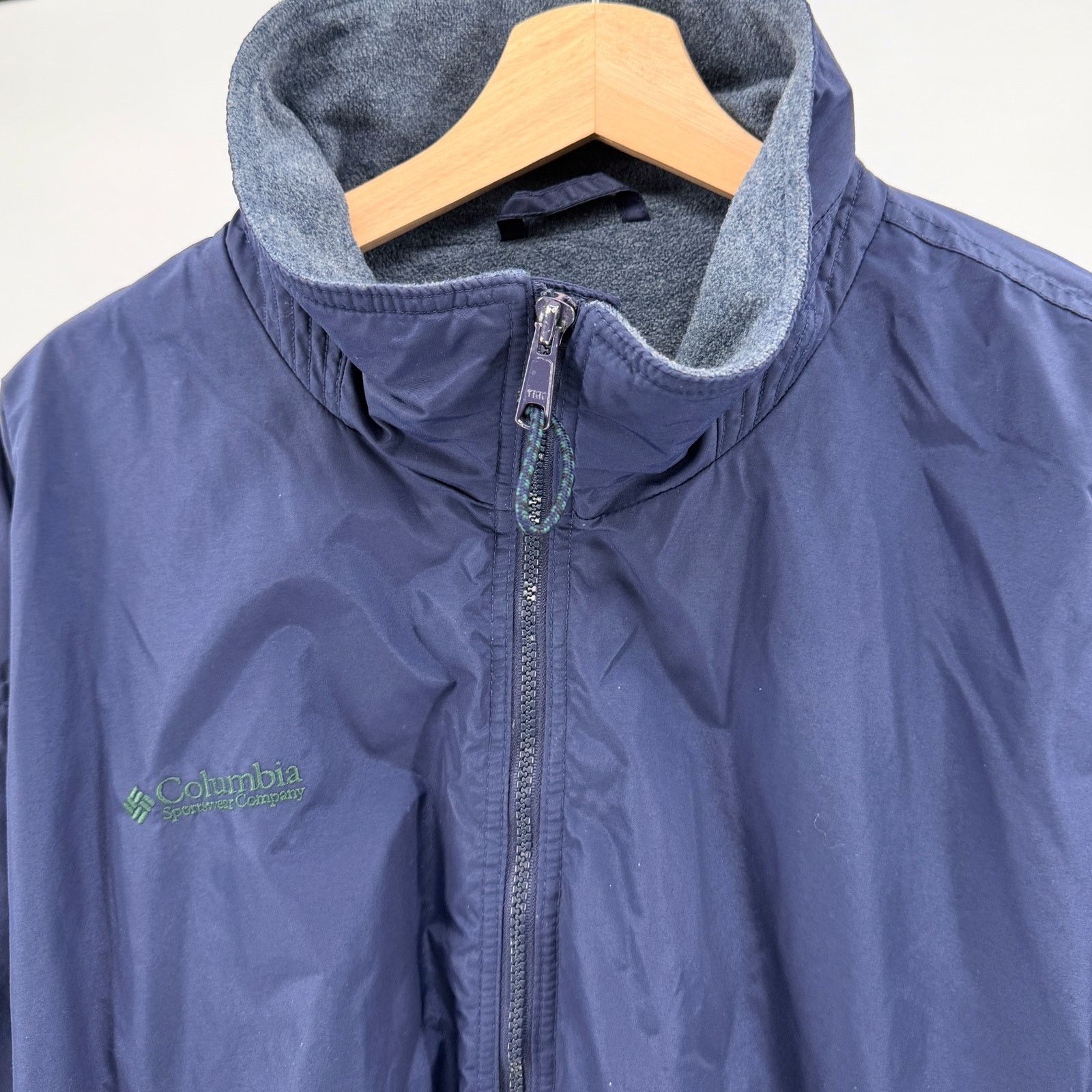 Columbia Vintage 90s Navy Blue Fleece Lined Zip Up Bomber Jacket Size US L / EU 52-54 / 3 - 2 Thumbnail