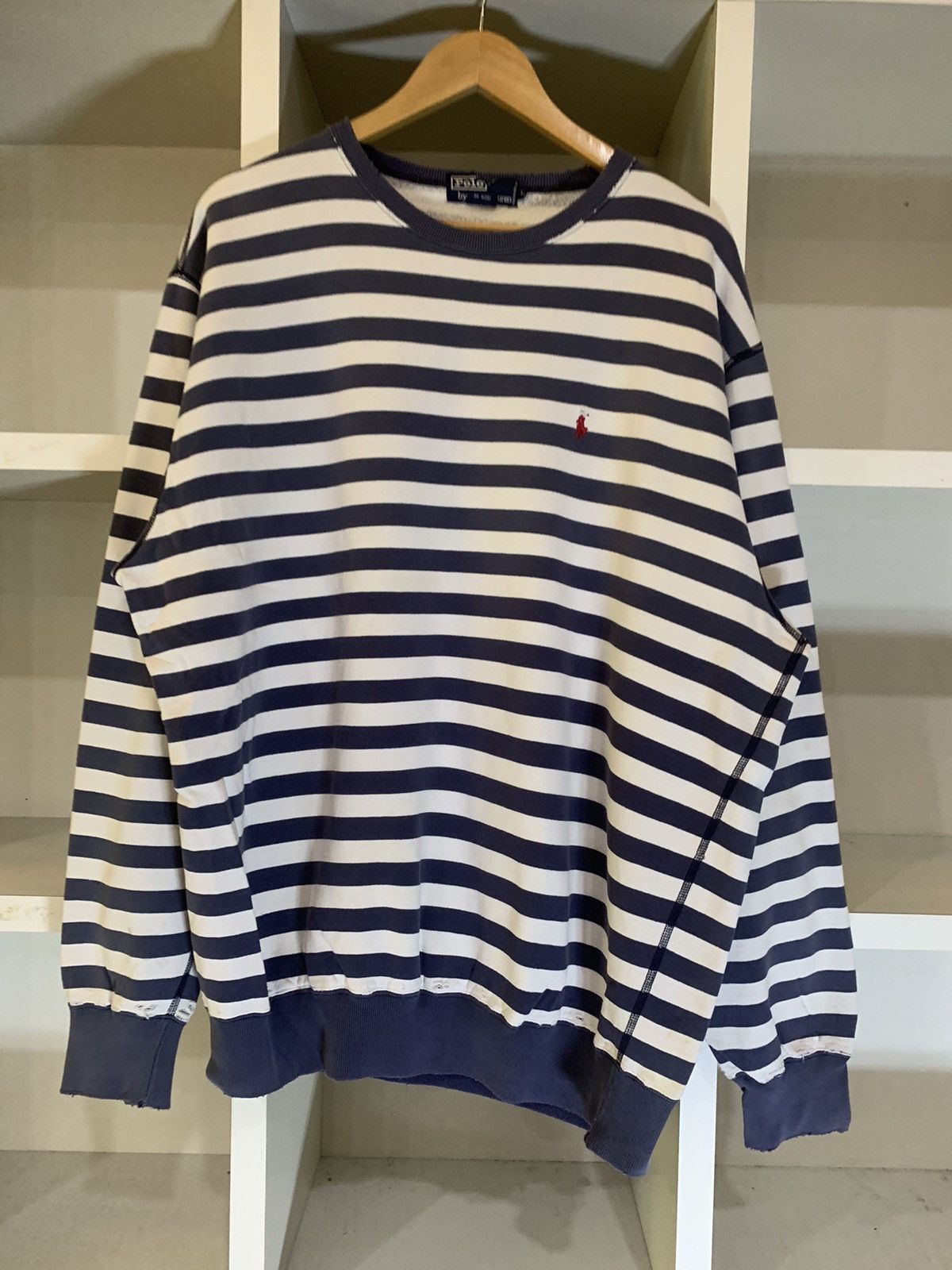 Vintage VINTAGE POLO RALPH LAUREN STRIPE SWEATER Size US L / EU 52-54 / 3 - 1 Thumbnail
