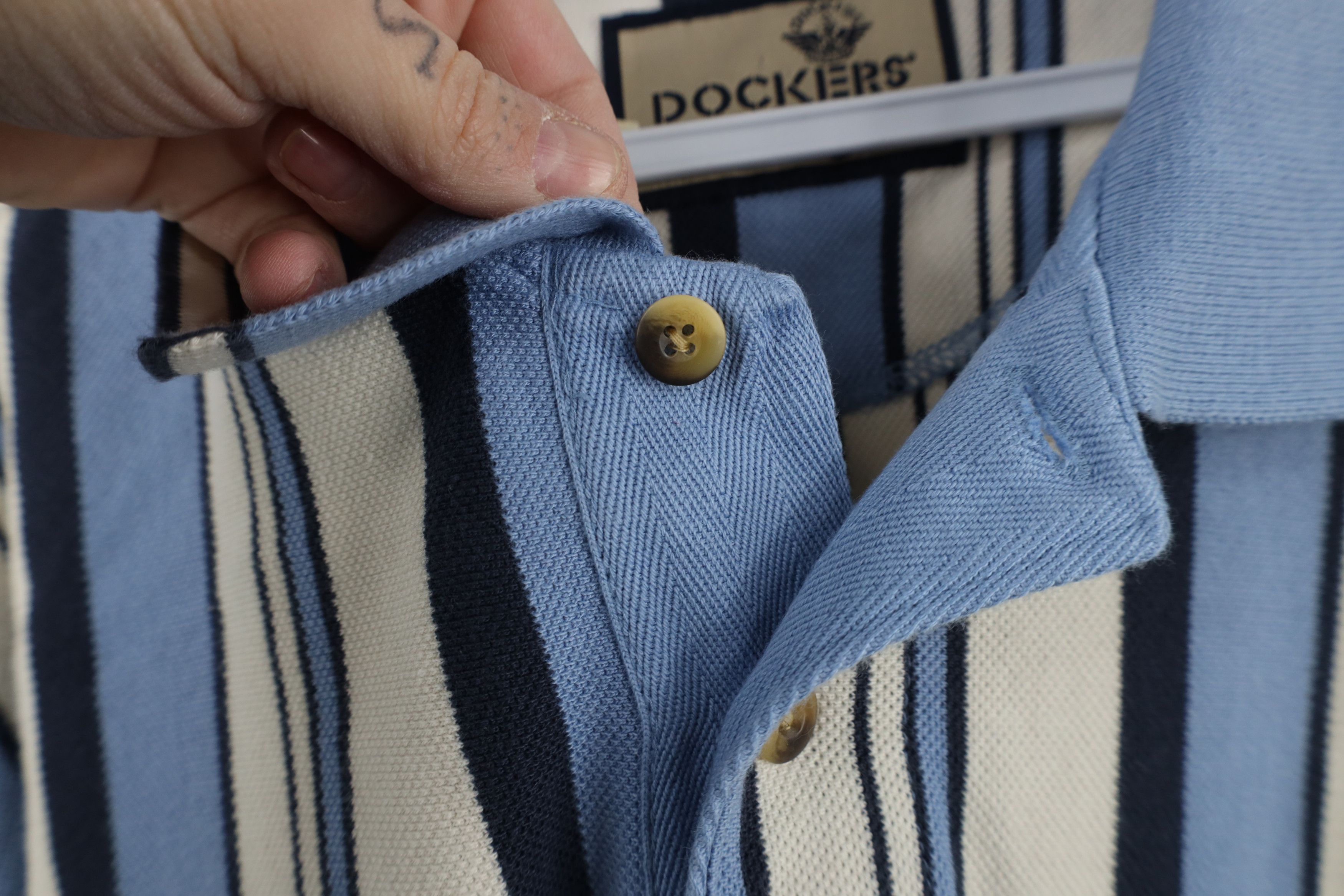 Vintage Deadstock Vintage 90s Streetwear Block Thermal Knit Polo USA Size US L / EU 52-54 / 3 - 8 Thumbnail