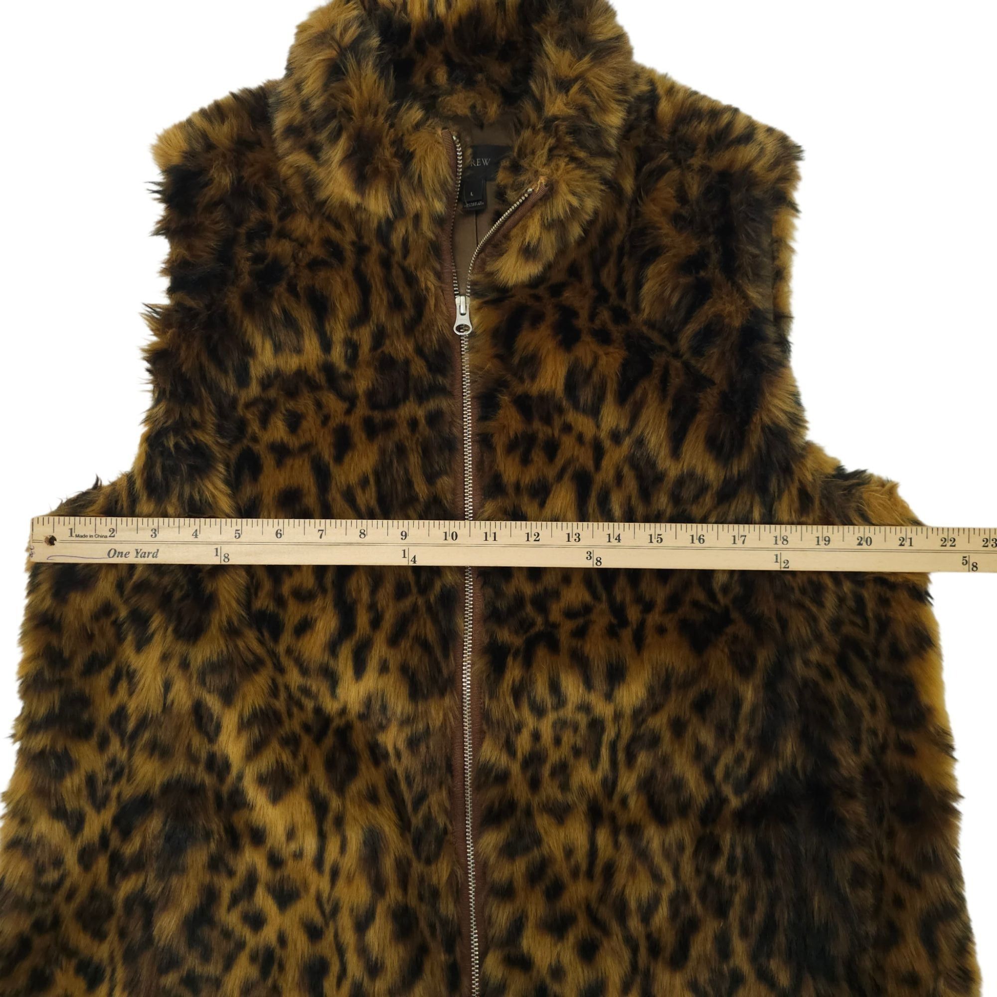 J.Crew J.Crew Faux Leopard Fur Vest Size L Animal Print Zip Front Size L / US 10 / IT 46 - 4 Thumbnail