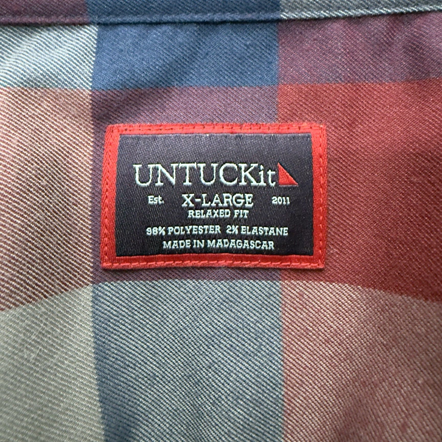 UNTUCKit UNTUCKit Plaid Long Sleeve Shirt Mens Size XL Button Down Untuckit Shirt Size US XL / EU 56 / 4 - 4 Thumbnail
