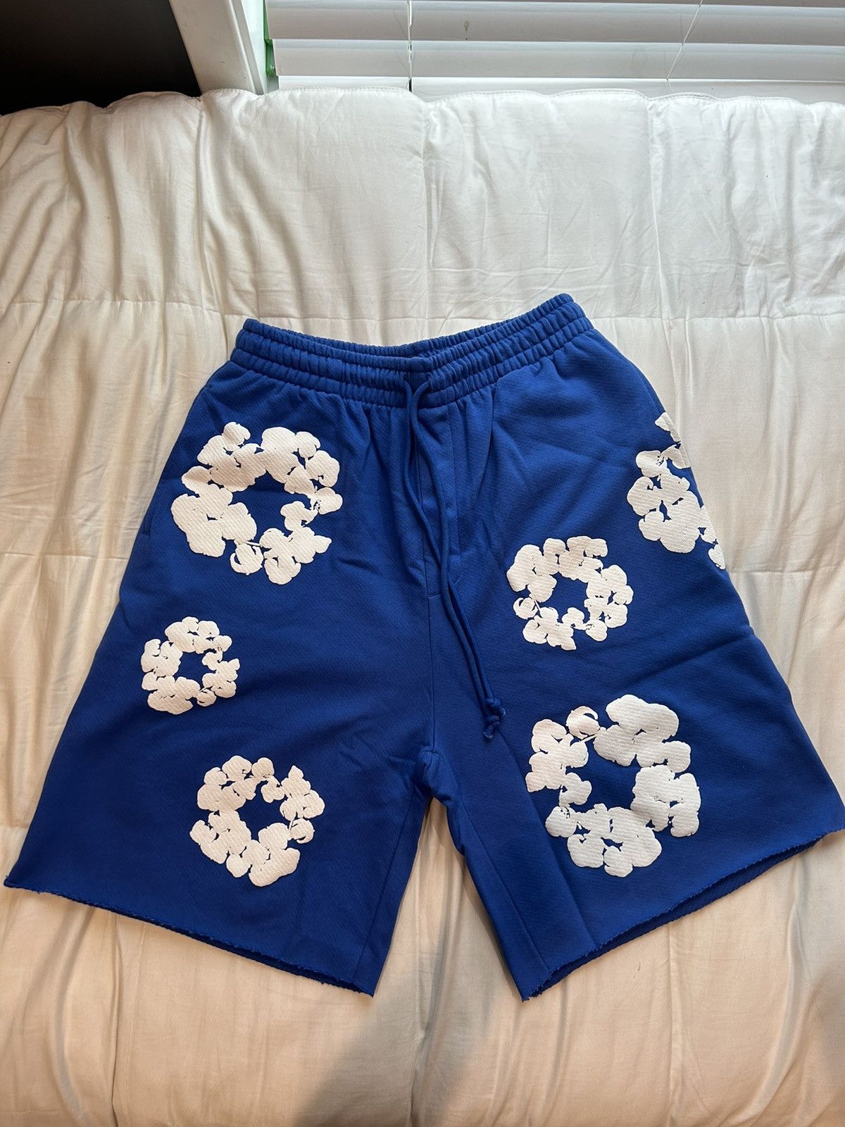 DENIM TEARS Denim Tears The Cotton Wreath Blue Shorts | Grailed DENIM TEARS Denim Tears The Cotton Wreath Blue Shorts | Grailed