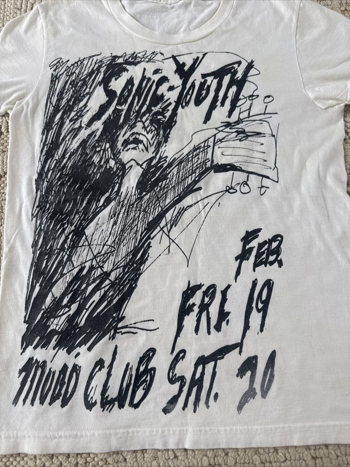 Vintage 1990s / Early y2k Sonic Youth Babydoll Cut Tshirt Size US XXS / EU 40 - 2 Thumbnail
