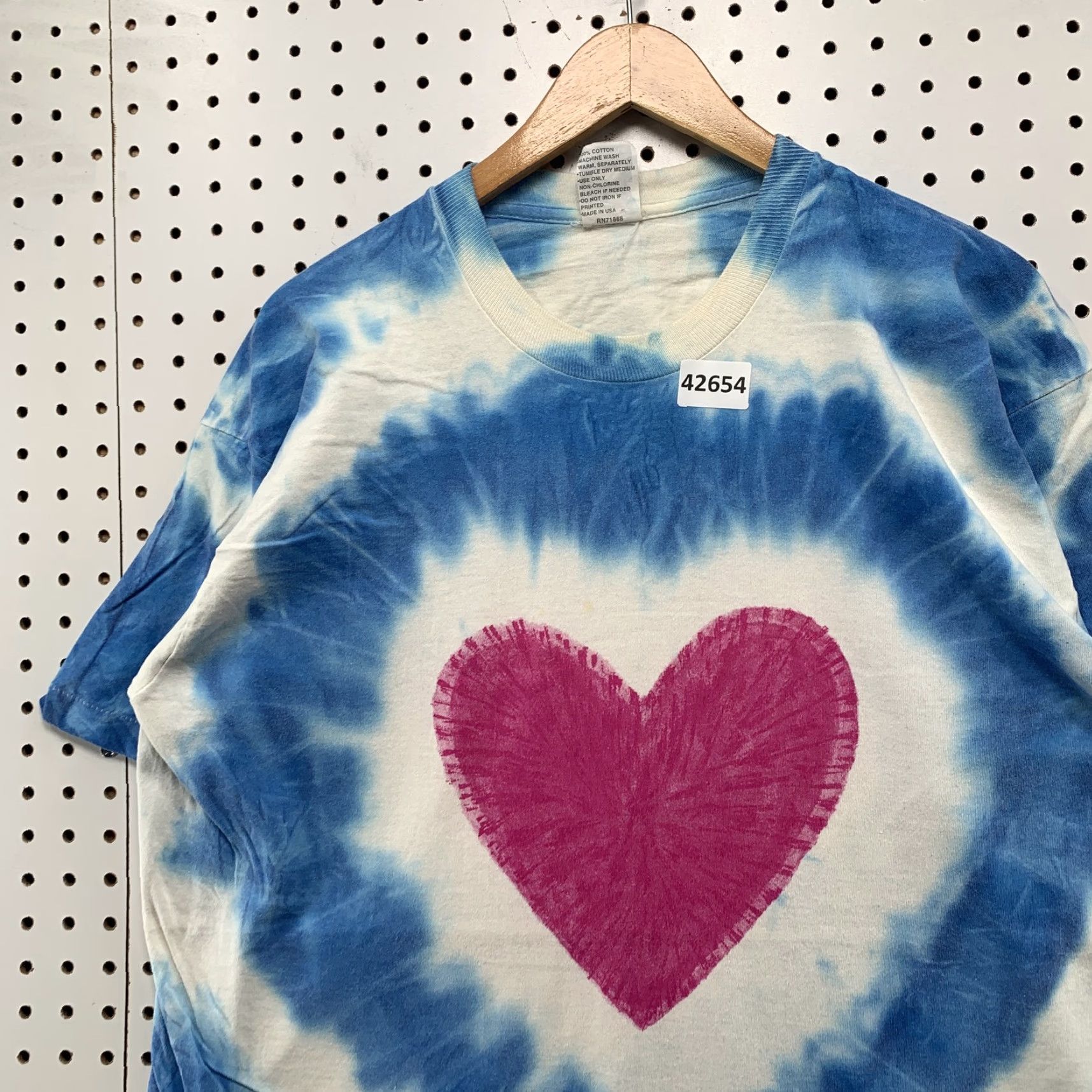 Vintage VINTAGE Freeze T-Shirt Main Selling Point: 90s Tie Dye Heart Shirt Mens XL Blue - 1990s Graphic Print Crew Neck Cotton USA Made Mens XL 90s Theme Size US XL / EU 56 / 4 - 2 Thumbnail