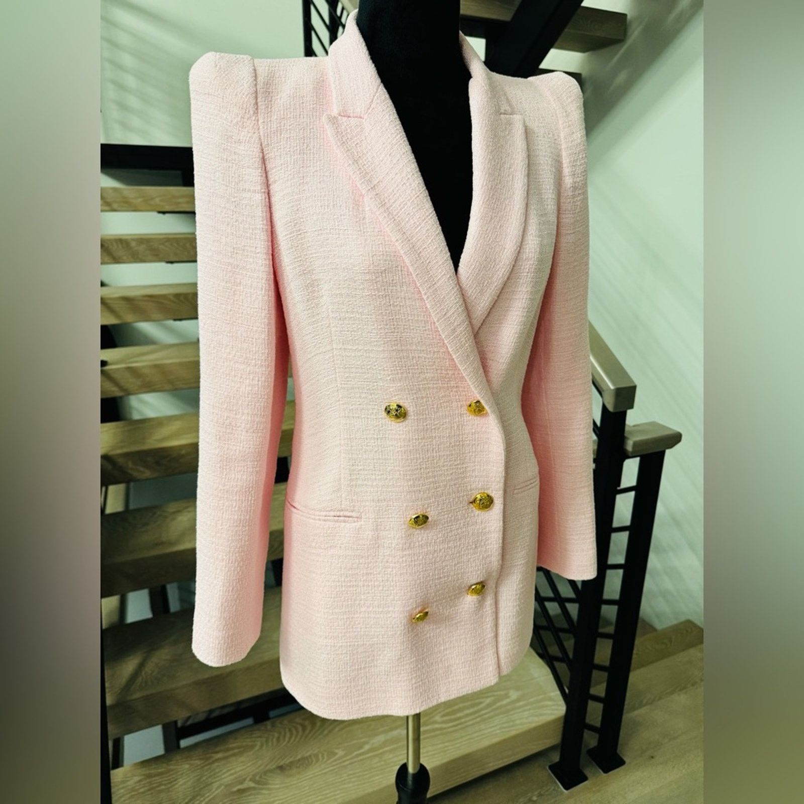 Zara Zara Light Pink Double-Breasted Blazer Size S / US 4 / IT 40 - 4 Thumbnail