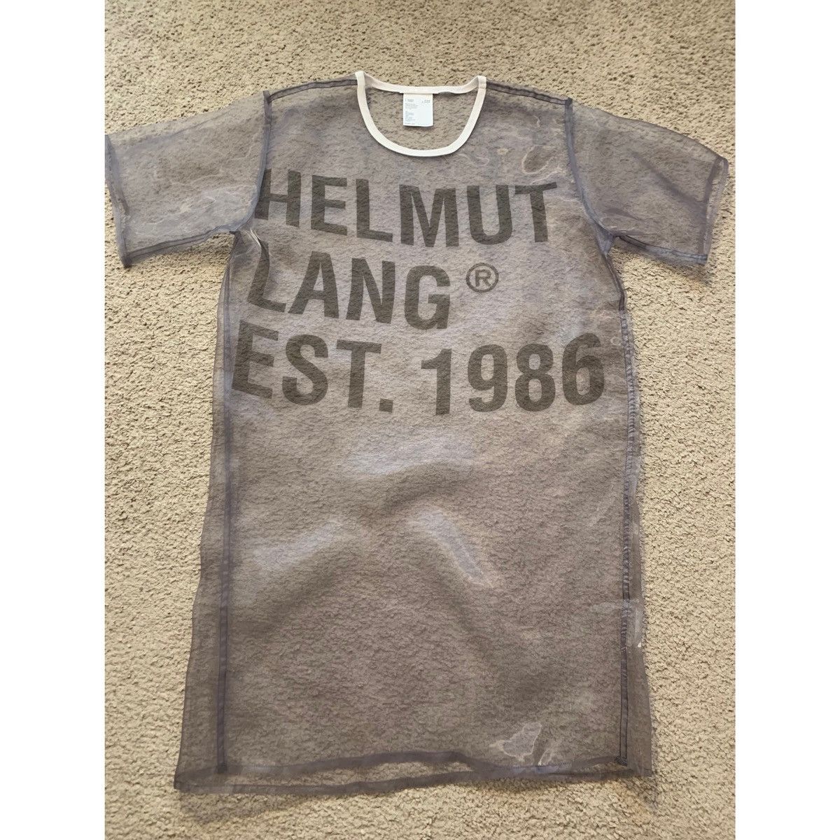 Helmut Lang HELMUT LANG SHEER LOGO T-SHIRT DRESS Size S / US 4 / IT 40 - 11 Thumbnail