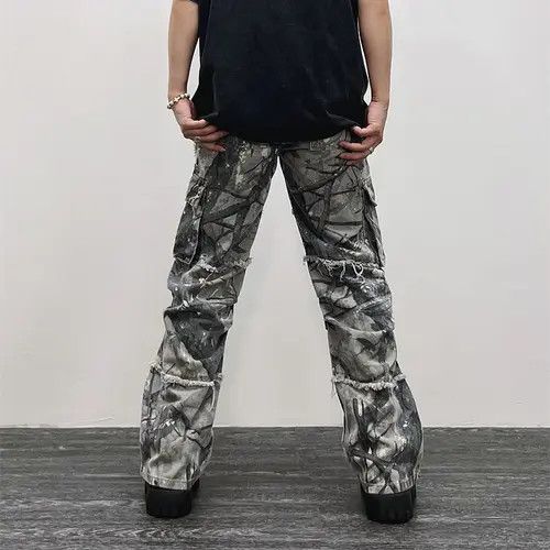 Japanese Brand Rumiko x Iriki Camouflage Baggy Flare Jeans Cargo Size US 28 / EU 44 - 6 Thumbnail
