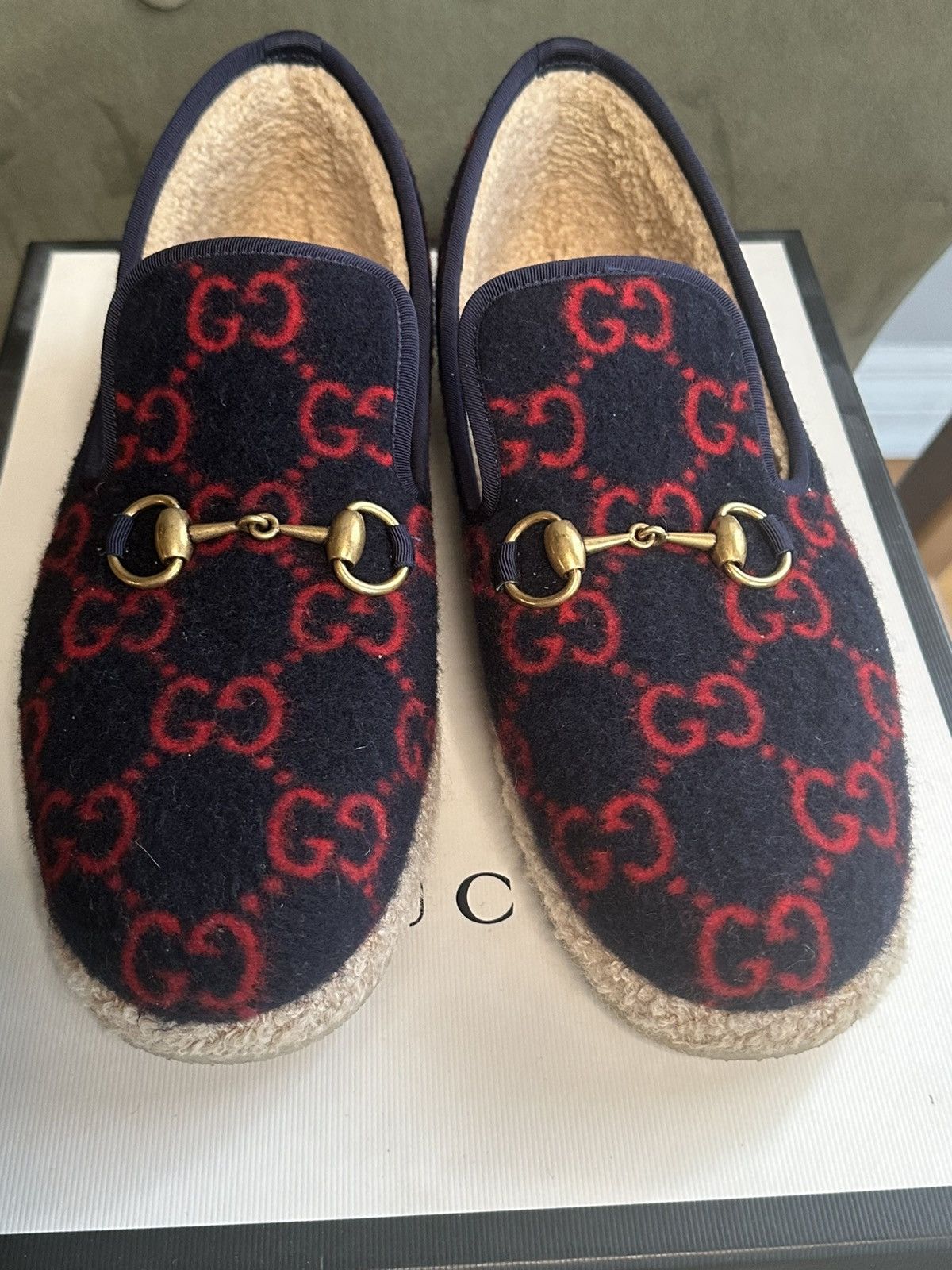 Gucci Men's Fria Loafer Espadrille Wool Size 6