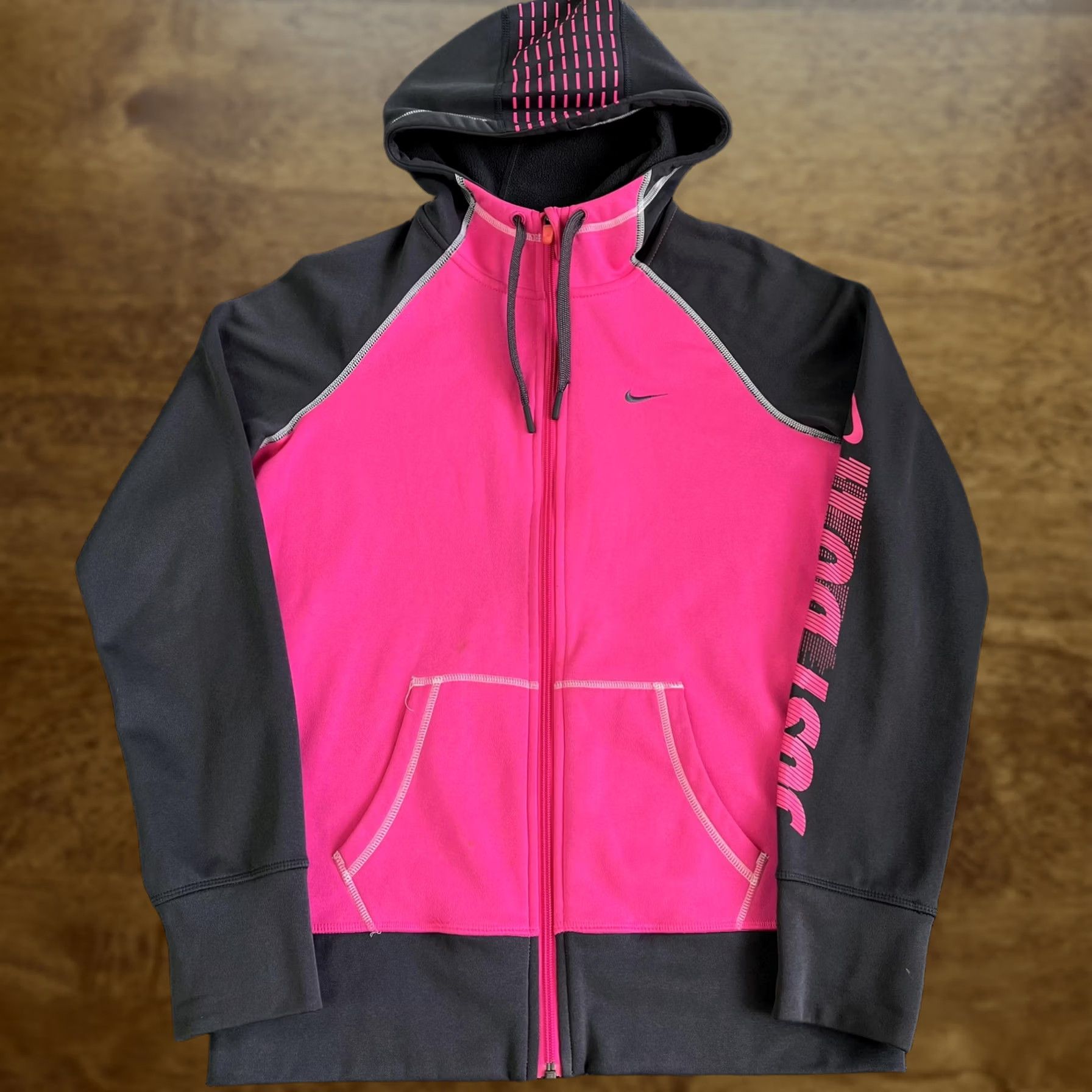 Nike Nike Therma-Fit Hoodie Womens M Pink Gray Full Zip Just Do It Size M / US 6-8 / IT 42-44 - 1 Thumbnail