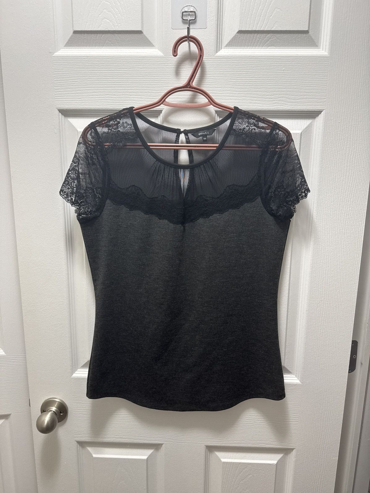RW&CO. RW&CO Womens Blouse Corset Sheer Avant Garde Goth Size M / US 6-8 / IT 42-44 - 1 Thumbnail