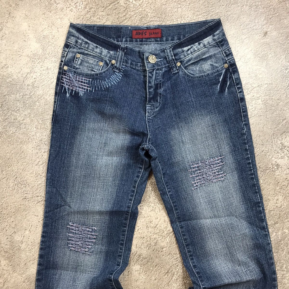 Vintage Vintage 90s Distressed Baggy Wide Leg Jeans Grunge Y2K 27 Size 27" / US 4 / IT 40 - 3 Thumbnail