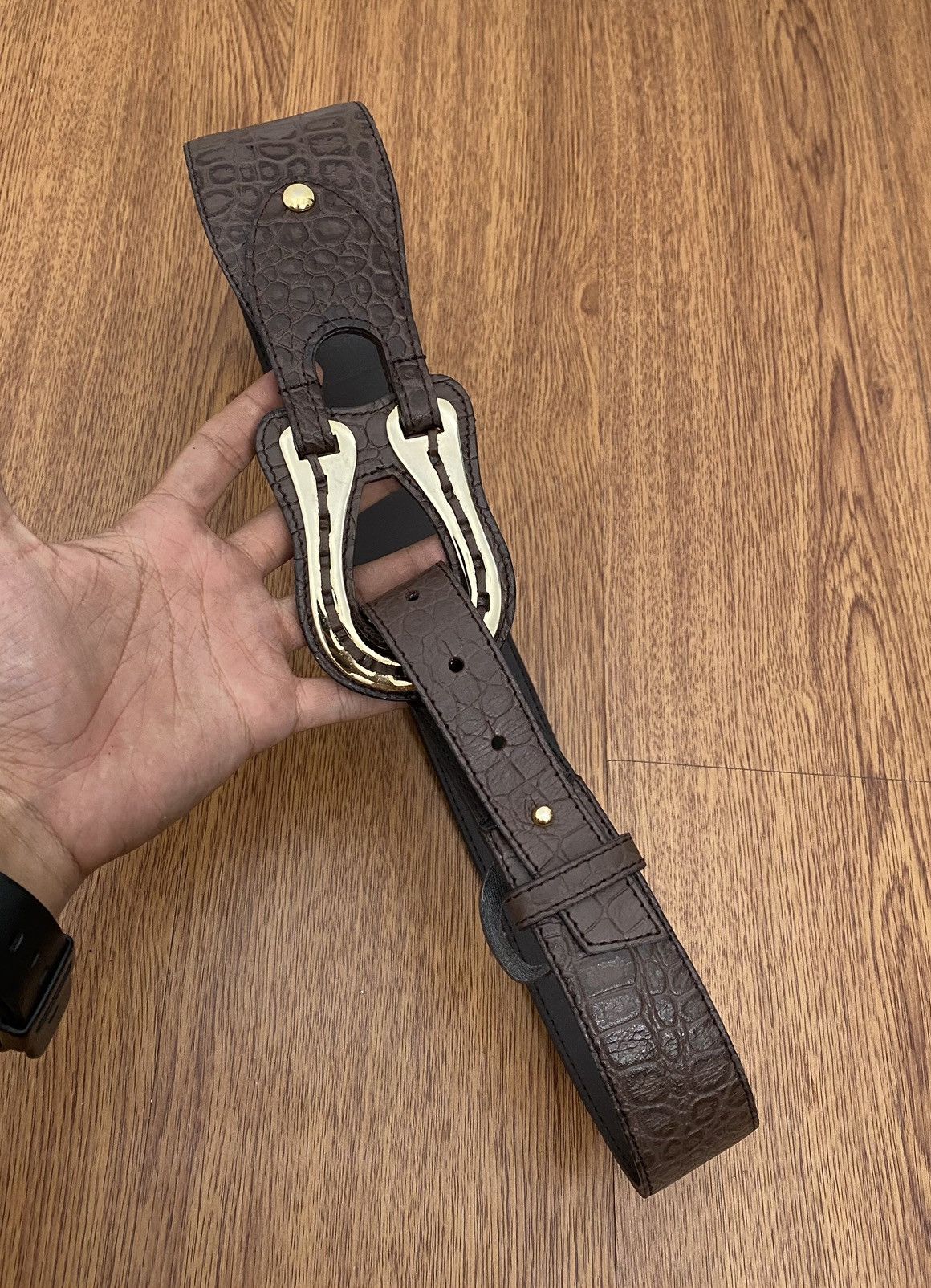 If Six Was Nine × Japanese Brand × KMRii Evapolin aligator big buckle belt Size ONE SIZE - 3 Thumbnail