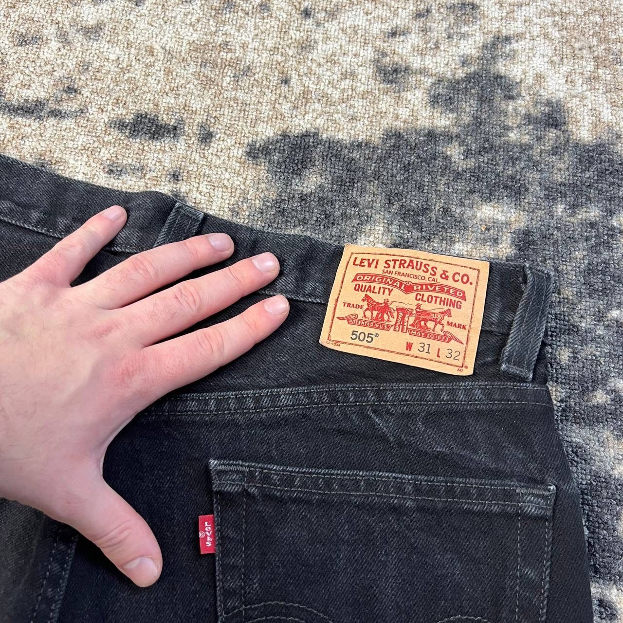 Levi's 505 Levis Vintage Y2K Regural Fit Black Denim Jeans Size US 31 - 5 Thumbnail