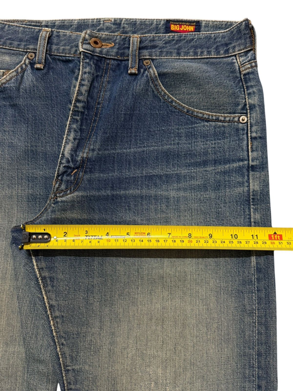 Big John Vintage 90s Big John Blue Faded Wash Distressed Wide Leg Size US 32 / EU 48 - 13 Thumbnail