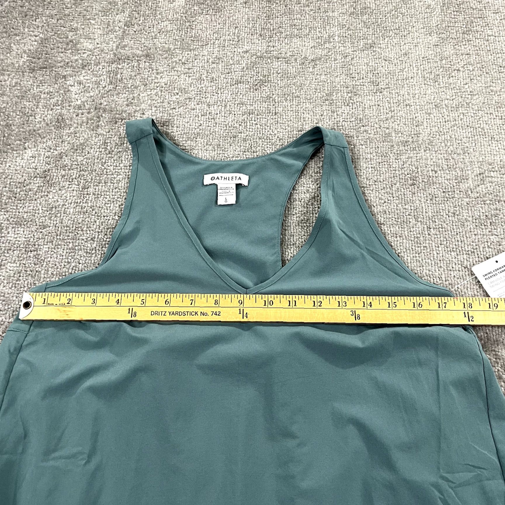 Athleta ATHLETA Shirt Womens Large Green Black Swing Forward Pleated Tank Sleeveless NEW Size L / US 10 / IT 46 - 7 Thumbnail