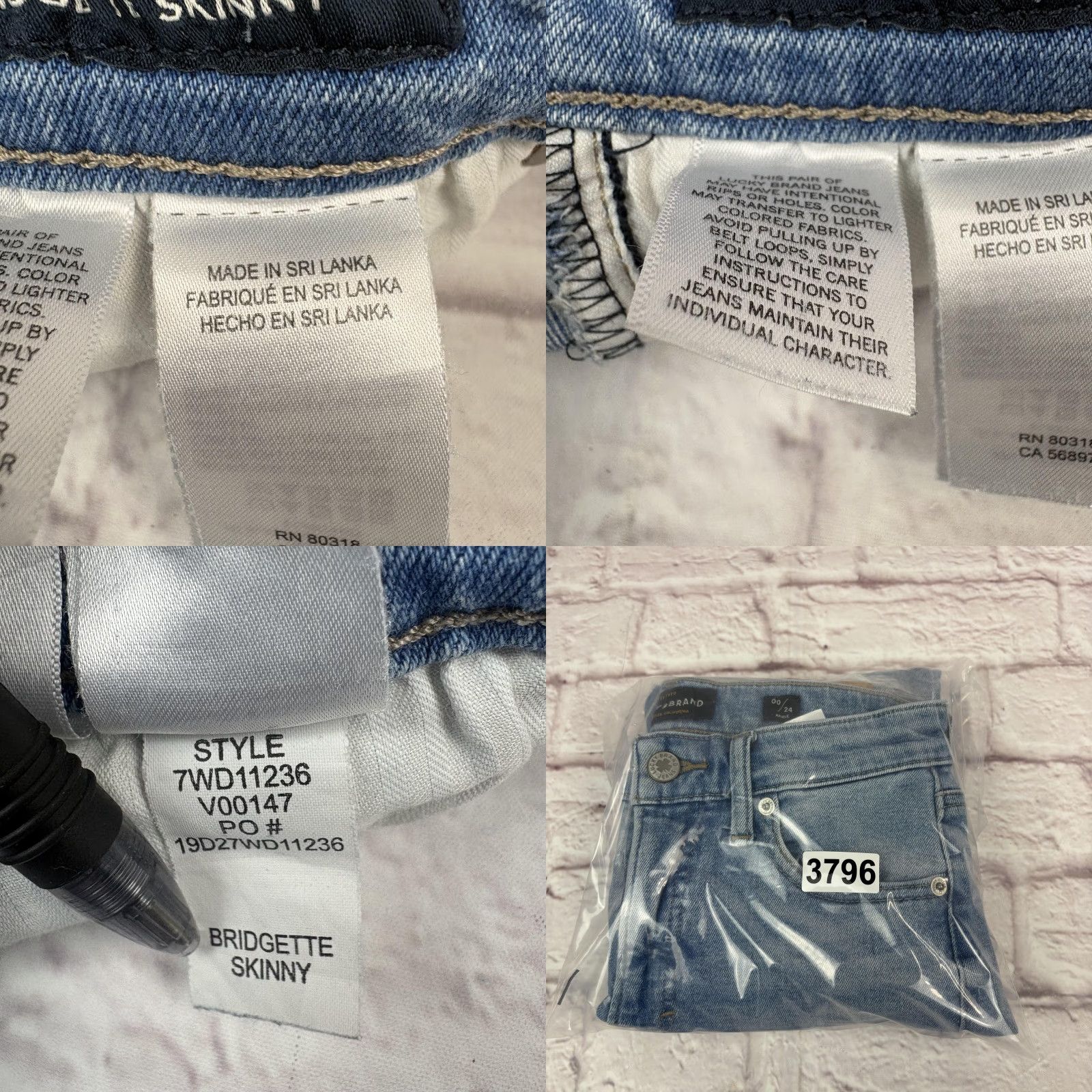 Lucky Brand Lucky Brand Bridgette Skinny Jeans Womens 00/24 Light Wash High Rise Ankle Denim Size 24" / US 00 / IT 34 - 10 Thumbnail
