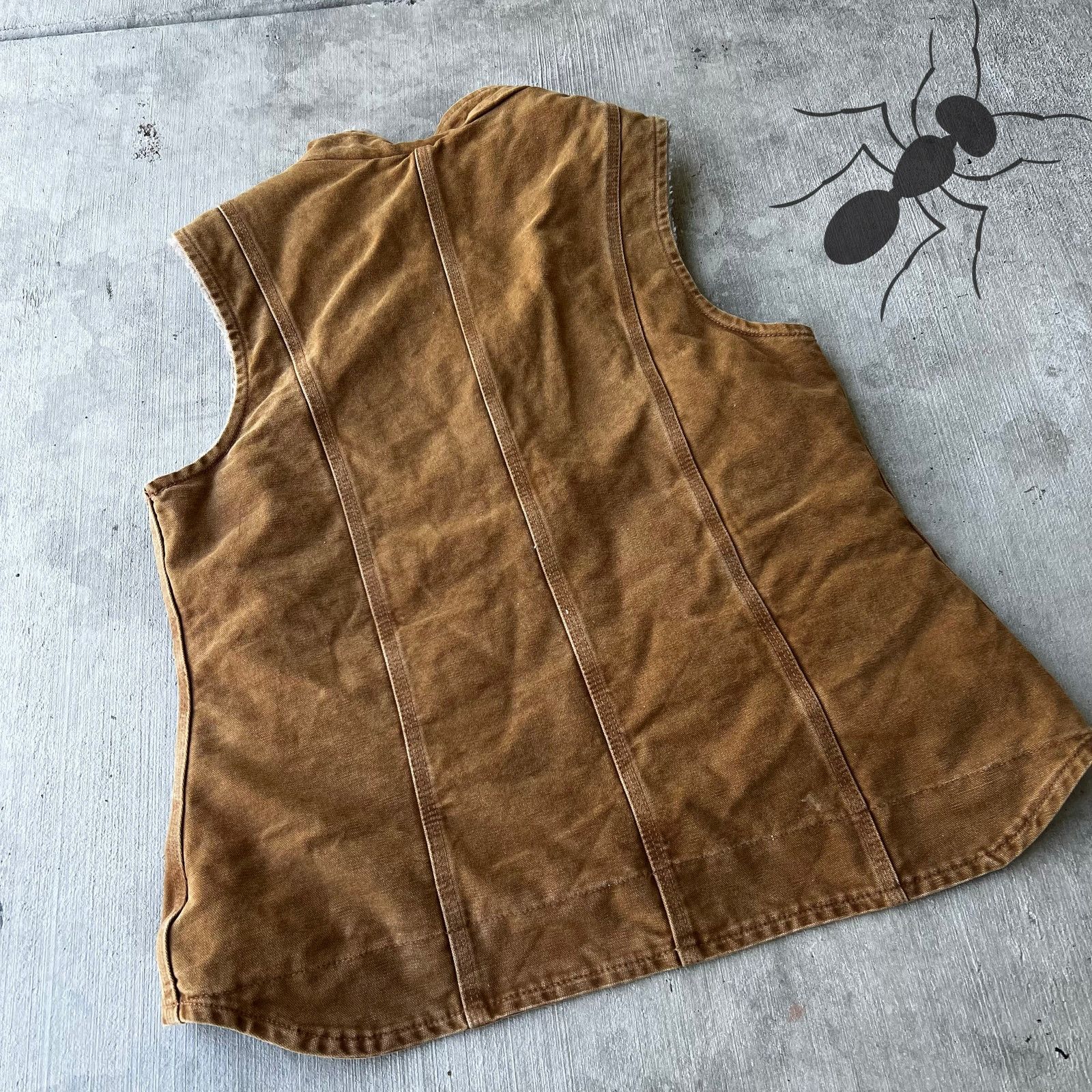 Carhartt × Vintage Carhartt WOMENS WV001 brown Sherpa lined work wear vest Size US L / EU 52-54 / 3 - 4 Thumbnail