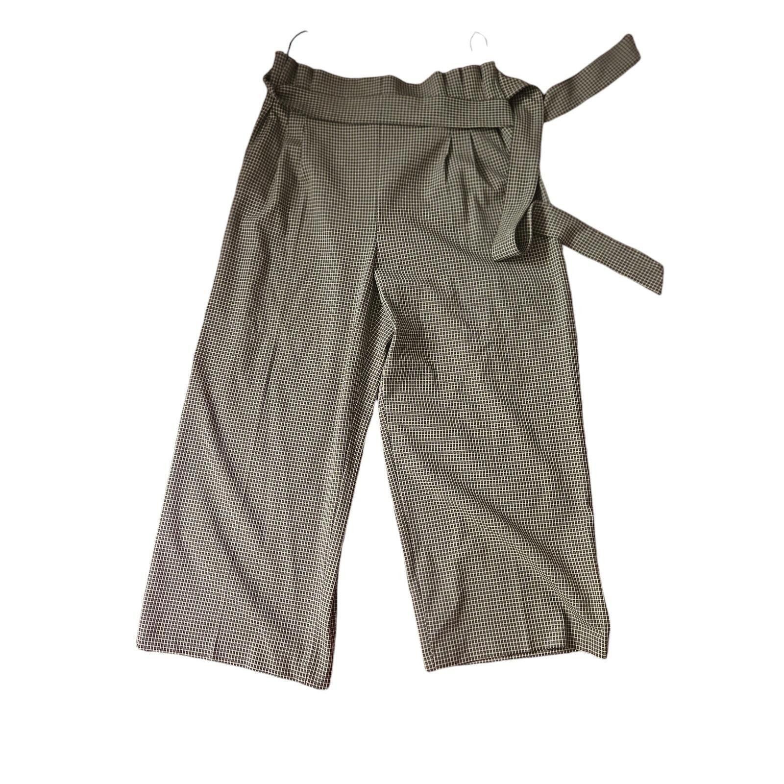Zara Zara Womens Checkered High-Waisted Pants Size X-Large Size 40" / US 18 - 1 Thumbnail