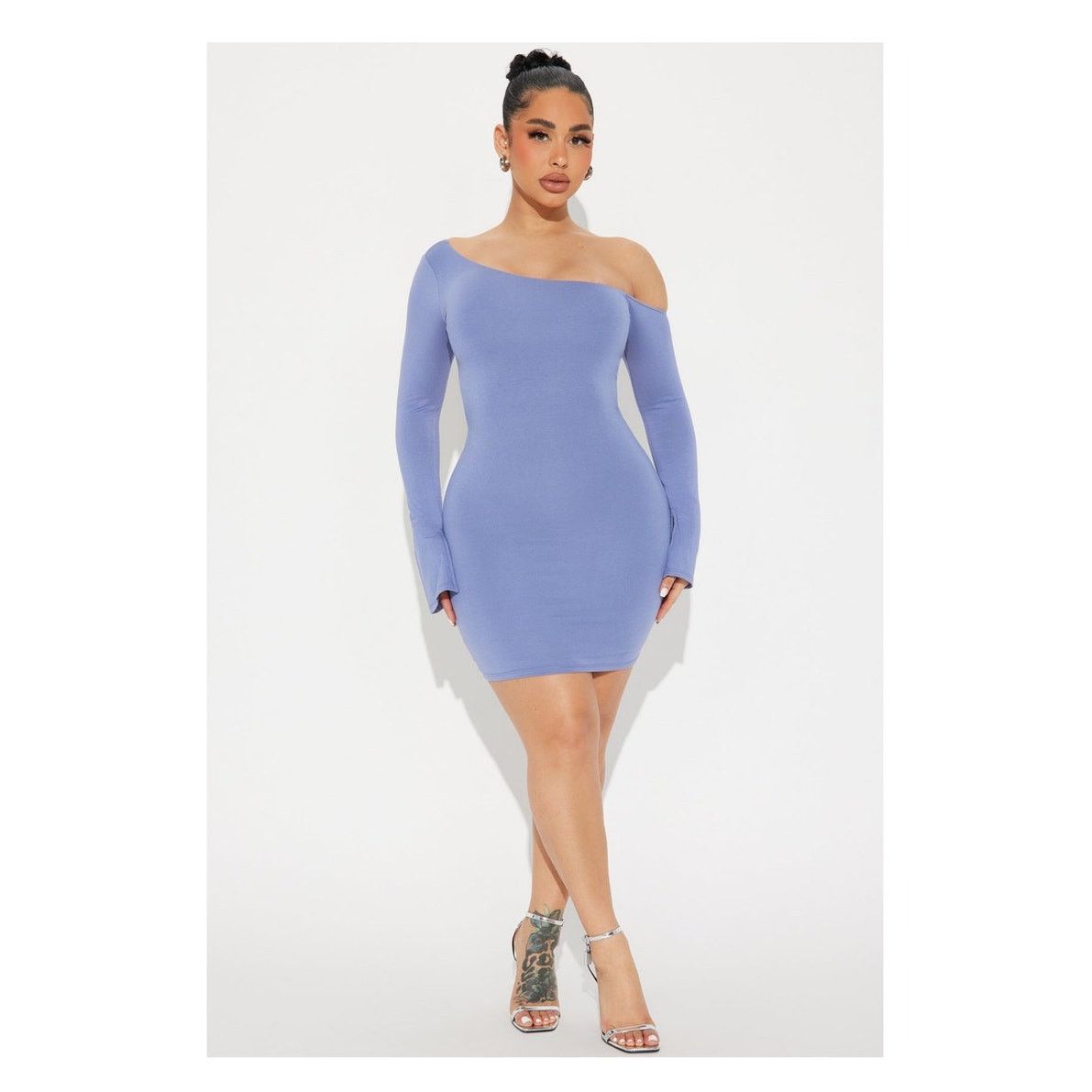 Other NEW Kiana Smooth Double Lined Long Sleeve Mini Dress Blue Size S / US 4 / IT 40 - 1 Thumbnail