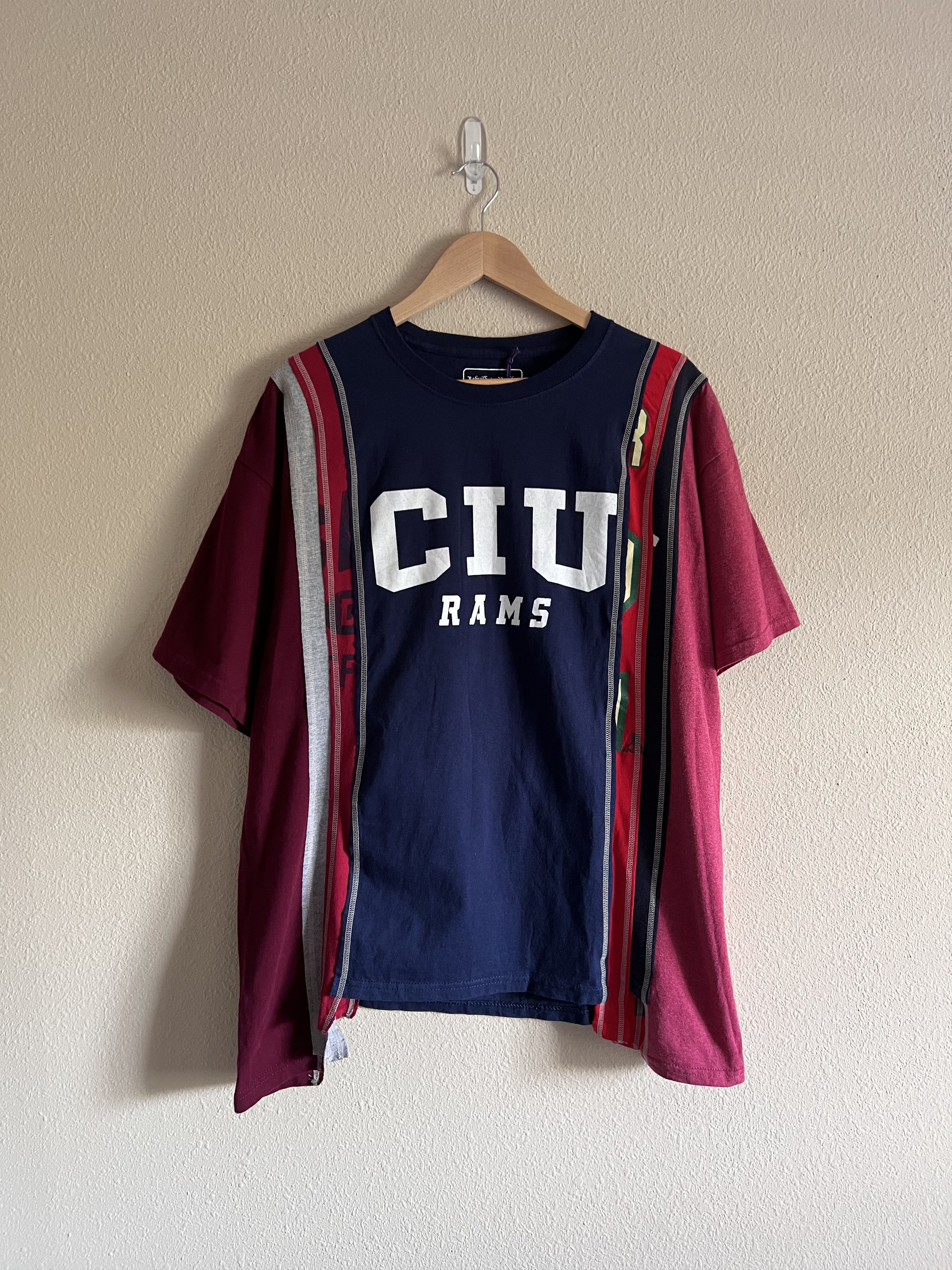 image of Needles Rebuild 7 Cuts Tee Ciu Rams in Navy, Men's (Size XL)