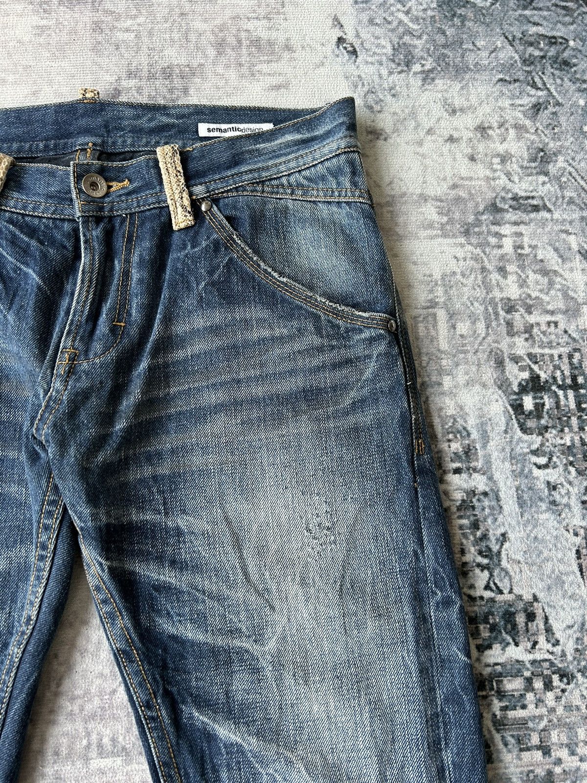 If Six Was Nine Y2K Semantic Design Snake Jeans Size US 32 / EU 48 - 6 Thumbnail