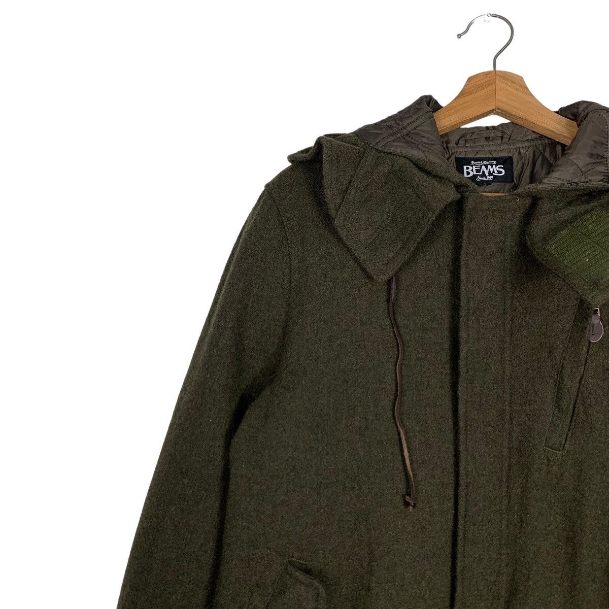 Beams Plus BEAMS Wool Olive Green Hoodie Jacket #0062-C4 Size US L / EU 52-54 / 3 - 7 Thumbnail