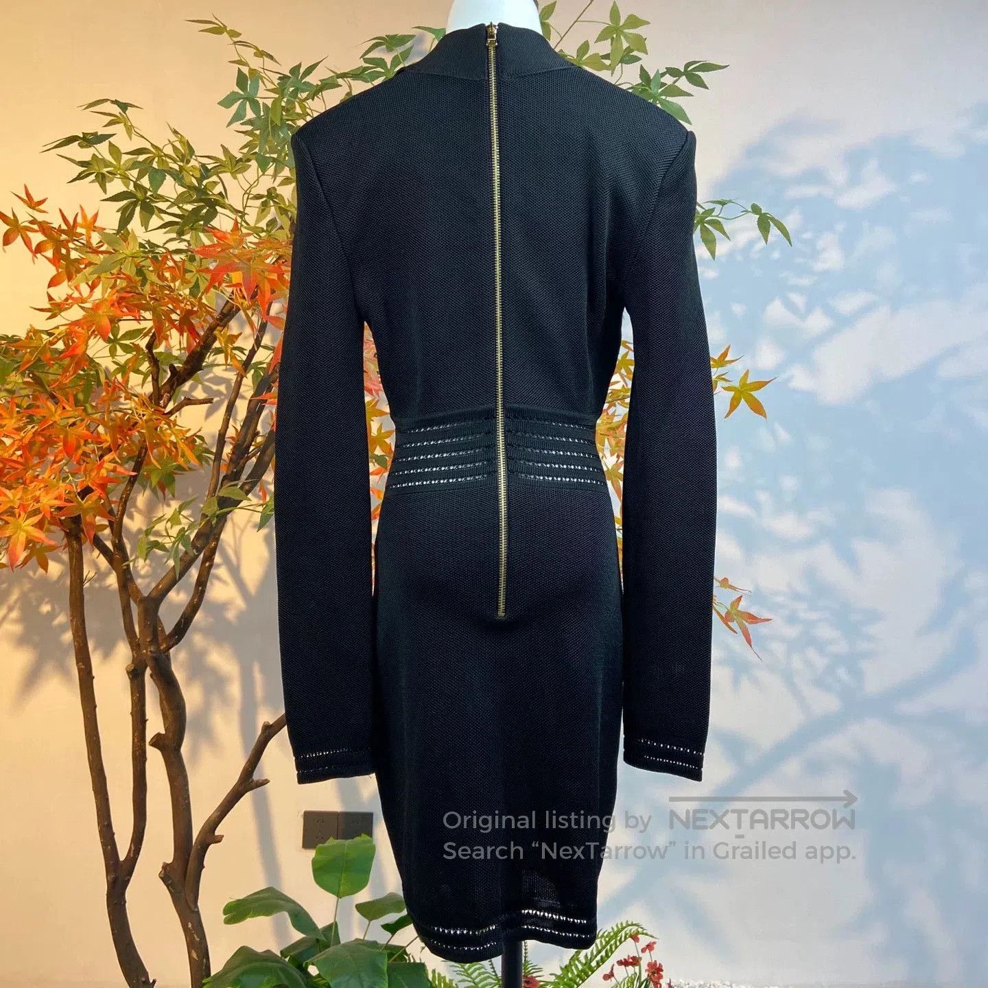 Balmain black knitted dress with gold buttons. Size US S / EU 44-46 / 1 - 3 Thumbnail