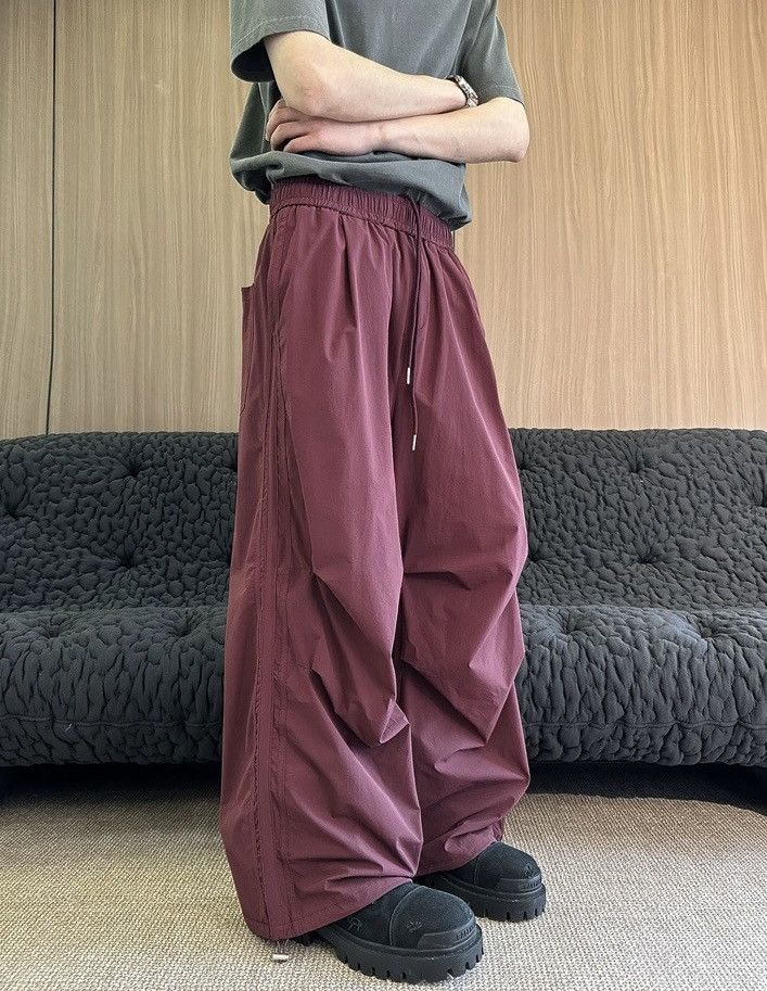 Japanese Brand × Vintage Retro y2k fashion cleanfit ruched pleated baggy pants Size US 34 / EU 50 - 1 Thumbnail