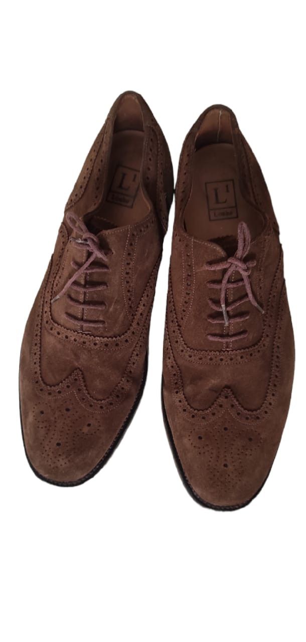 Loake 202DS Full Brogue Leather Suede Brown Shoes