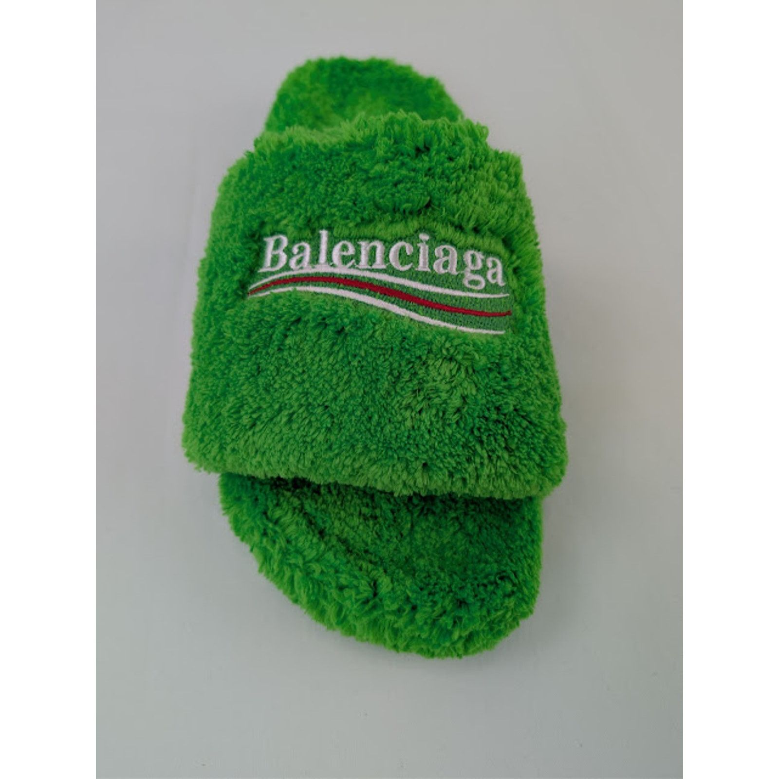 Balenciaga o1rshd1 Q:2 / Furry Political Campaign Slide Sandal in Apple Size US 8 / EU 41 - 17 Thumbnail