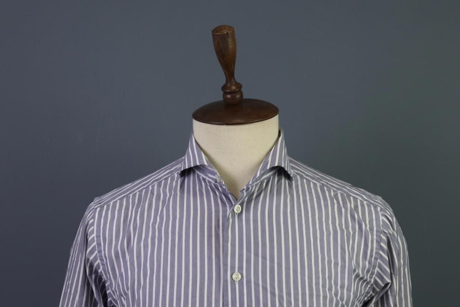 Eton Eton Slim Gray Striped Button Down Shirt Size 41 / 16 Size US M / EU 48-50 / 2 - 2 Thumbnail