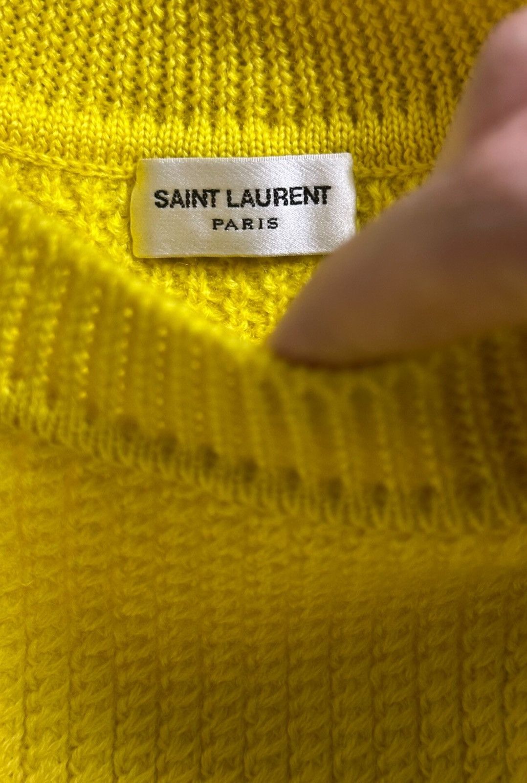 Saint Laurent Paris Saint Laurent Yellow Embroidered Logo Sweater Size US S / EU 44-46 / 1 - 4 Thumbnail