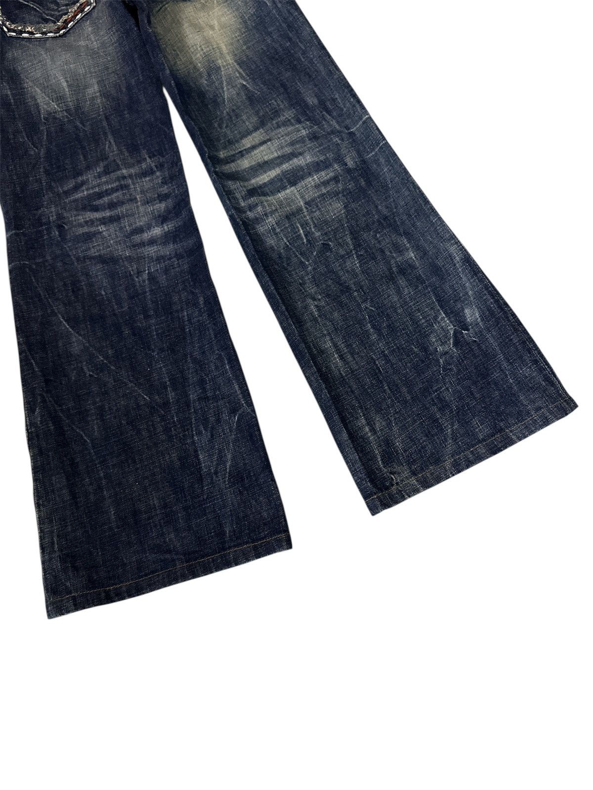 GOA 2000s Riobera Washed Studded Flare Goa Lgb Y2K Style Jeans Size US 29 - 2 Thumbnail