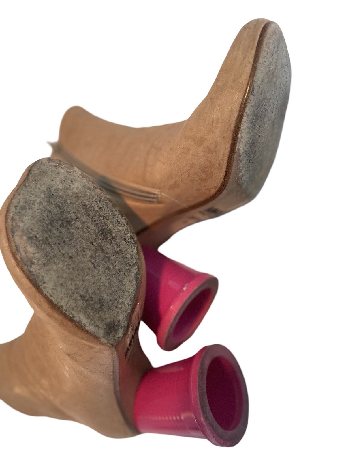 Maison Margiela MM6 MAISON MARGIELA | LEATHER PINK CUP BOOTIES Size US 8 / IT 38 - 7 Thumbnail