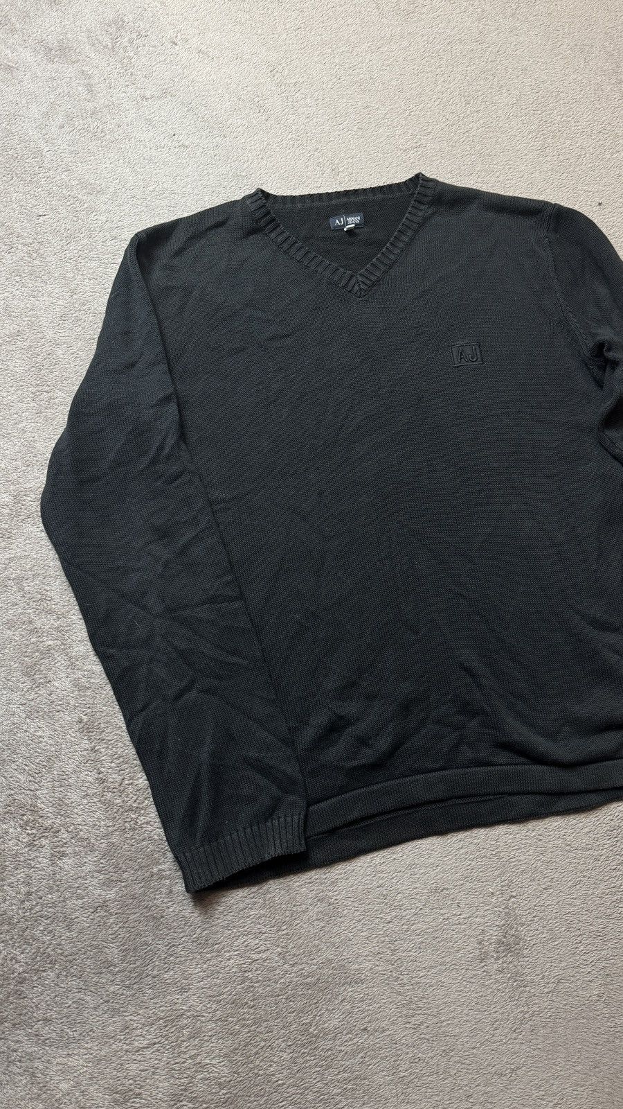 Japanese Brand Armani Jeans Vintage Faded Knitted V Neck Sweater ysl prada Size US XL / EU 56 / 4 - 2 Thumbnail