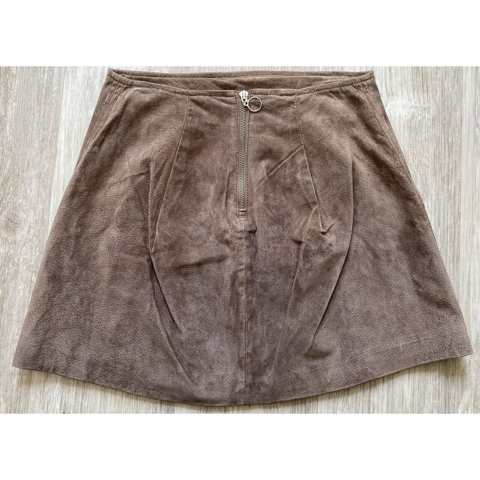 Other Blank NYC | Tan Suede Leather Mini Skirt with Pockets | 29 Size 29" - 2 Thumbnail