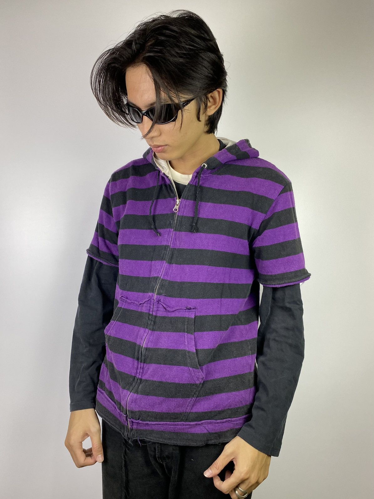 Hysteric Glamour × If Six Was Nine × Japanese Brand pincponc stripe short hoodie ifsixwasnine style punkgoth Size US M / EU 48-50 / 2 - 8 Thumbnail